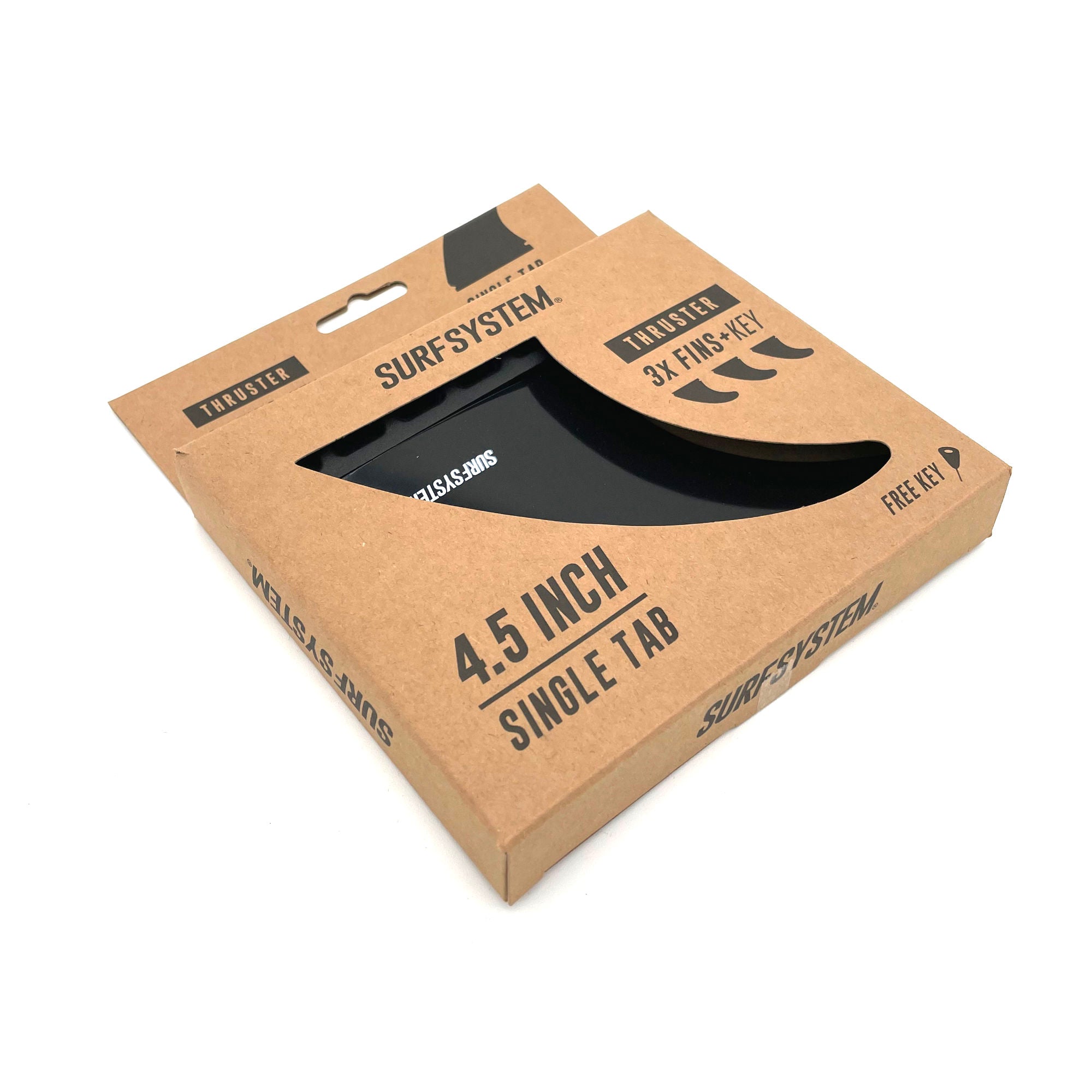SURF SYSTEM - Set de 3 dérives avec clé - Thruster - Futures Compatible - Black