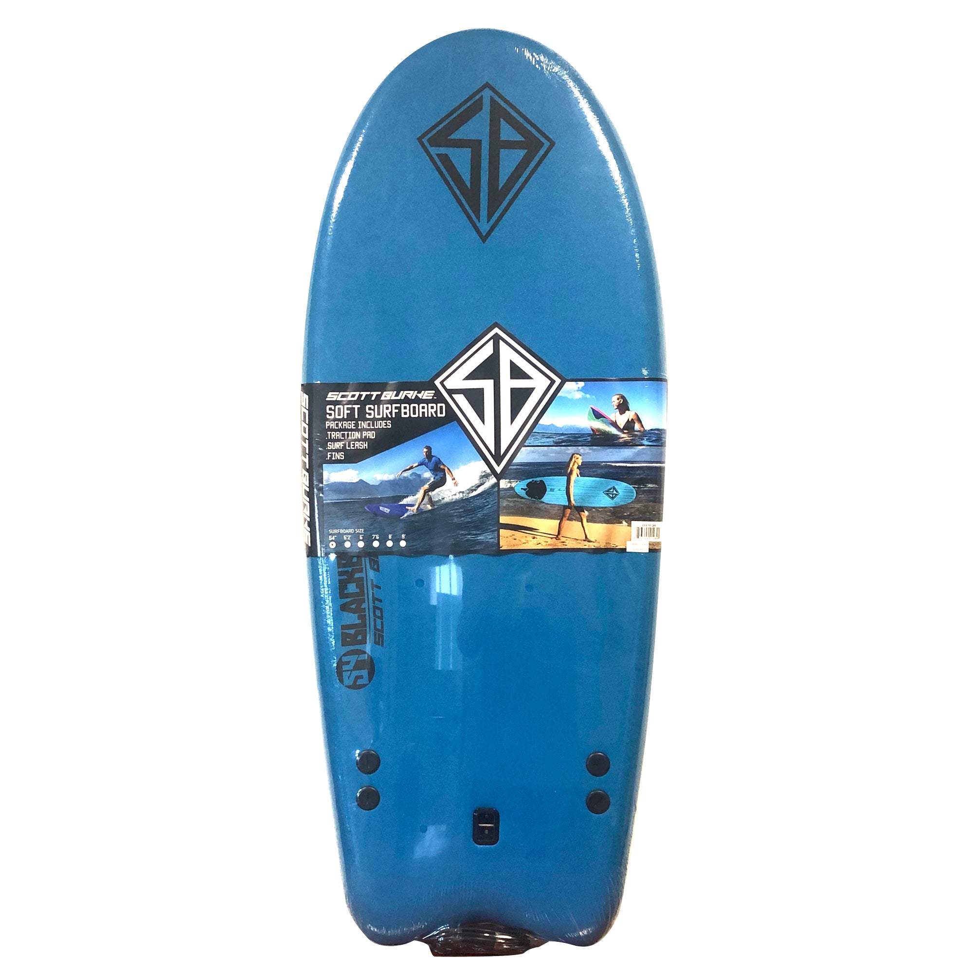 CBC - Tabla de surf de espuma - Softboard Black Ball - 5' inch Fish - Azul
