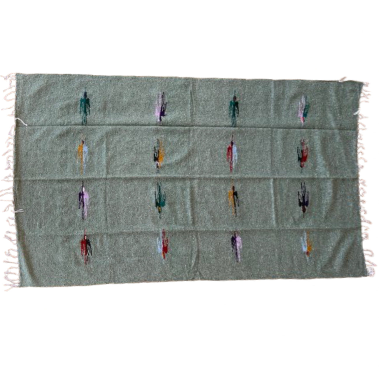 Woodstockshop - Plaid Mexicain à motifs unis - Grey/Green