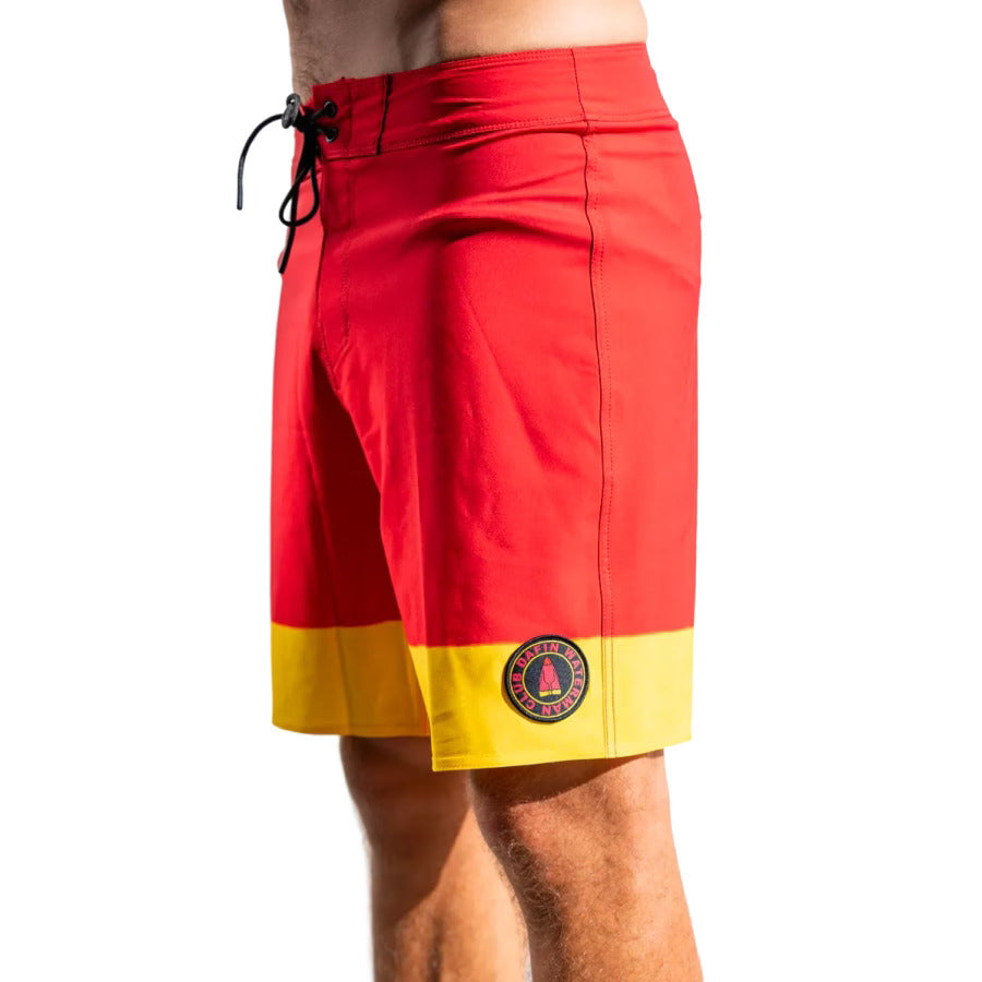 DA FIN - Boardshort - Red / Yellow