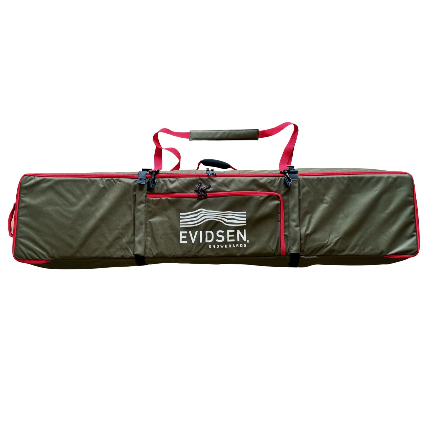 EVIDSEN - TROMSØ Travel Snowboard Bag Wheeled - Khaki / Red LTD