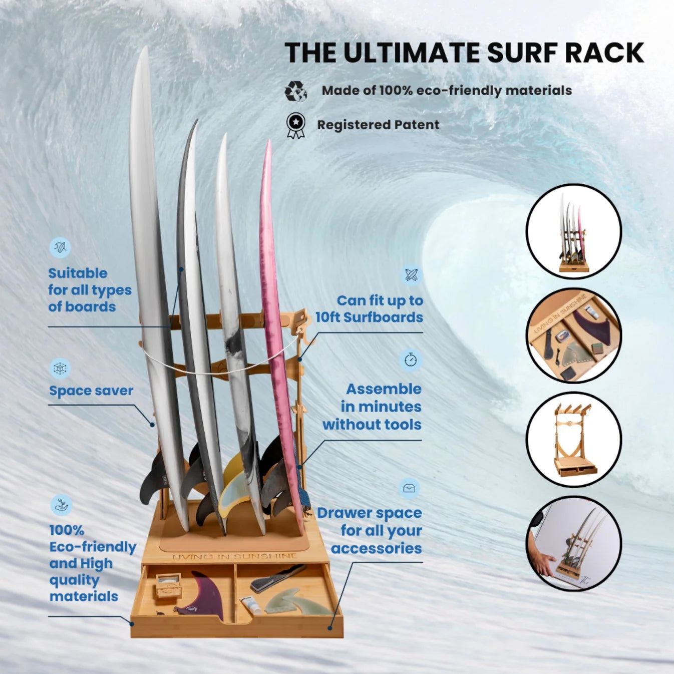 LISS - Surf Rack - Spirit Rack 3 Boards