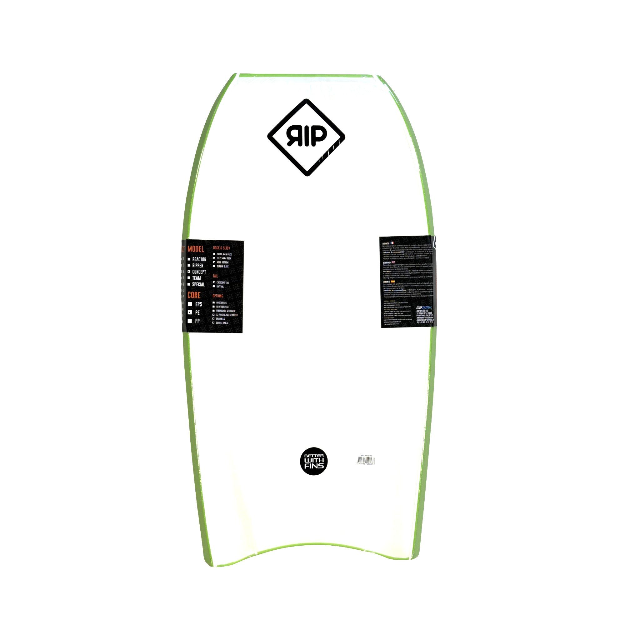 RIP Bodyboard - Concept (PE) Stringer - Green / White