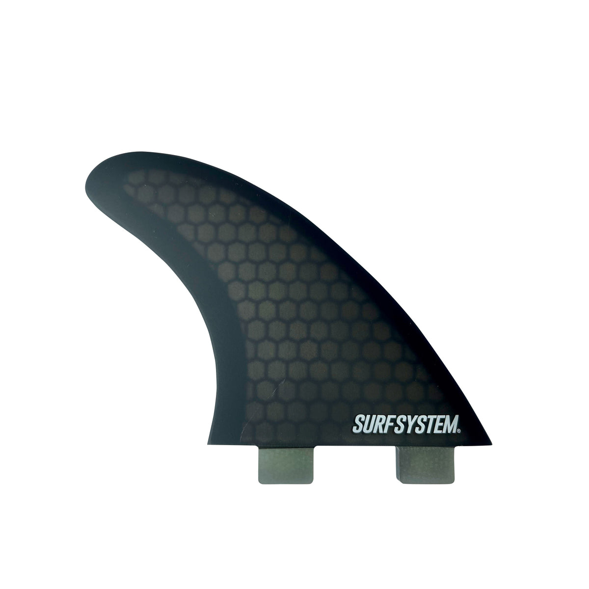 SURF SYSTEM - 3 fins Fiberglass Honeycomb compatibles FCS - Taille L - Smoke