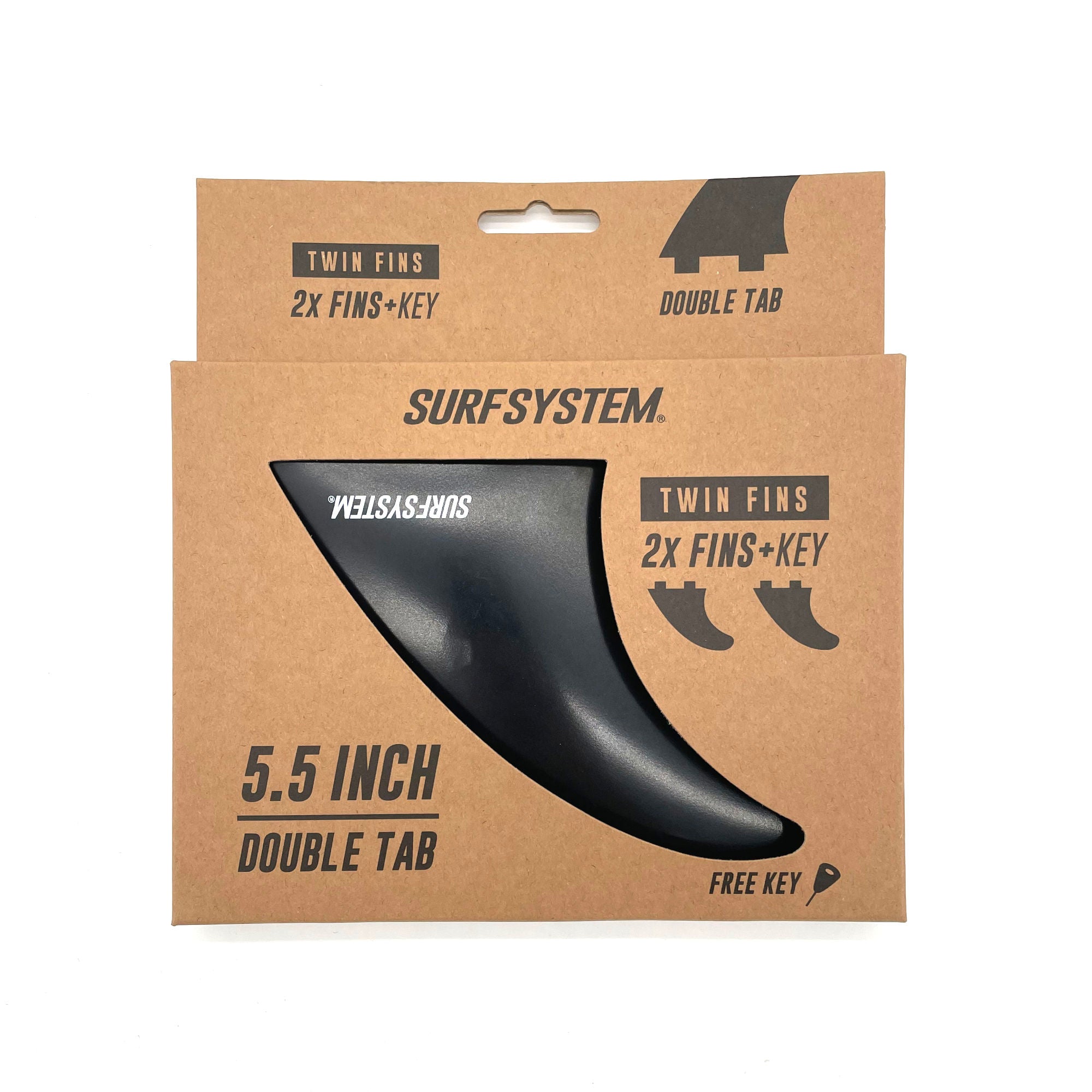 SURF SYSTEM - Set de 2 dérives avec clé - Twin - FCS Compatible - Black