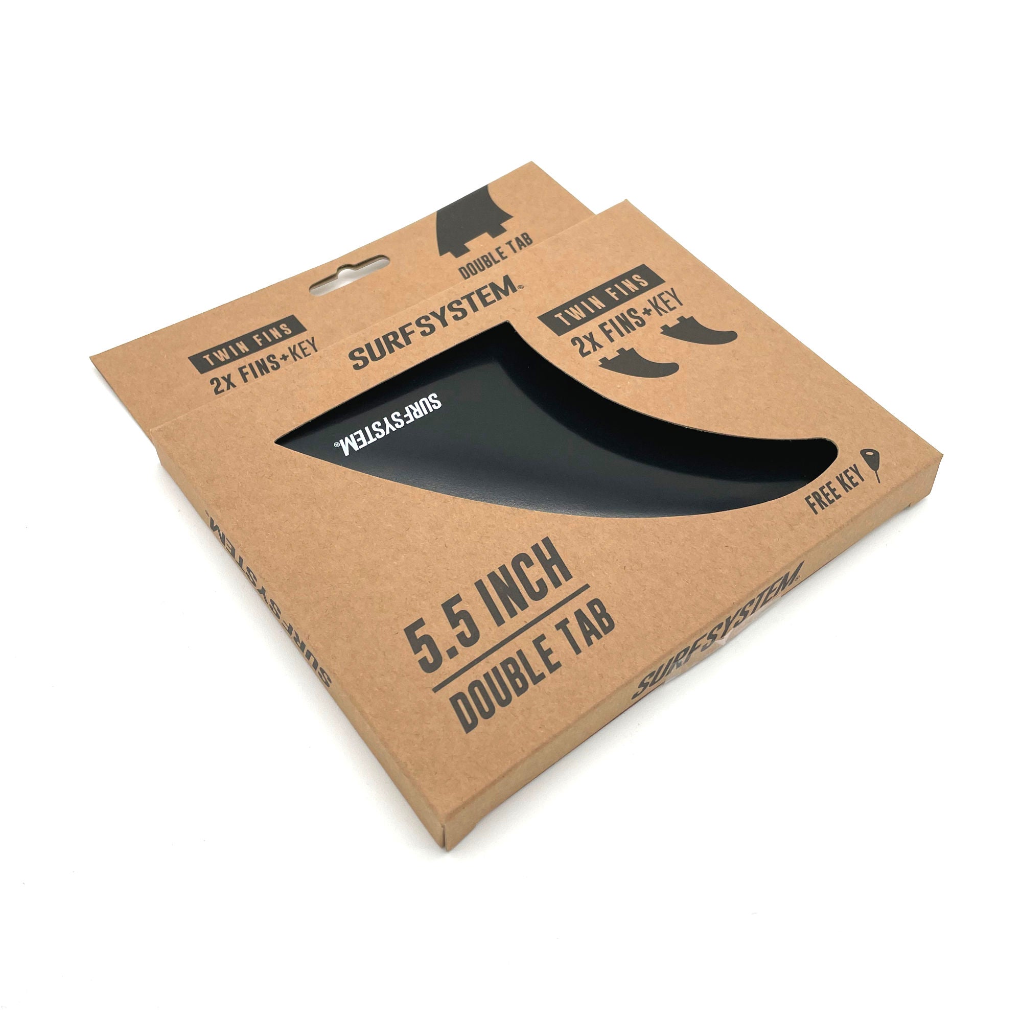 SURF SYSTEM - Set de 2 dérives avec clé - Twin - FCS Compatible - Black