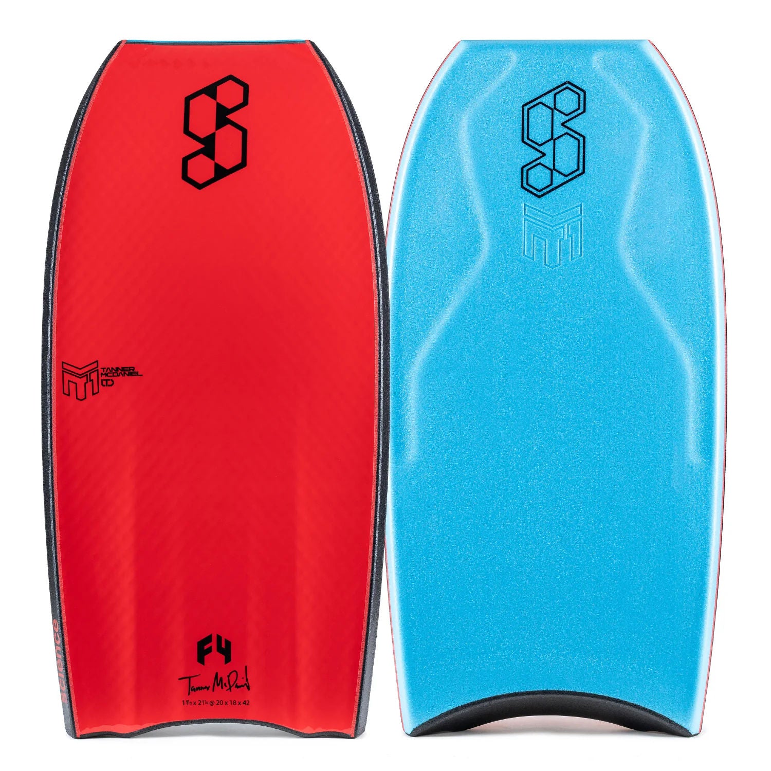 Science Bodyboard - Tanner LTD PP 1.9 Tri Quad F4 - Aqua Blue / Red
