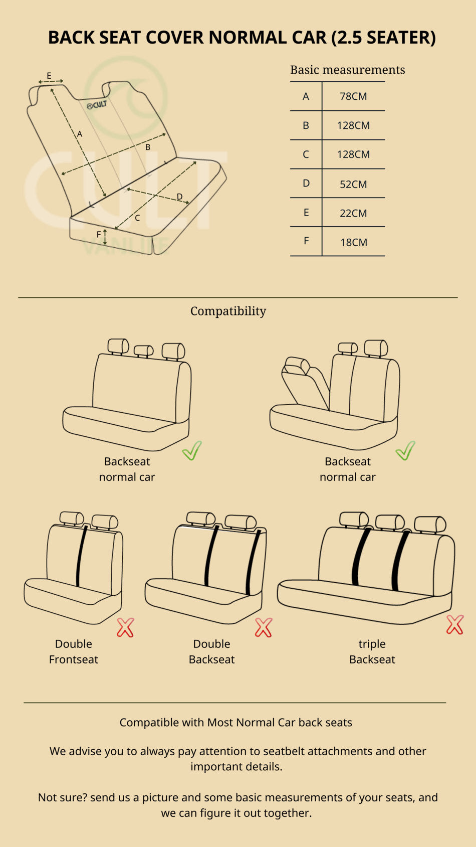 CULT - Car back seat cover - Aztec Brown