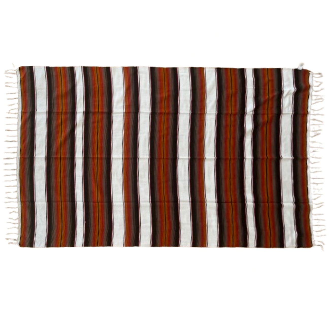 Woodstockshop - Couverture Mexicain à rayures - Brown