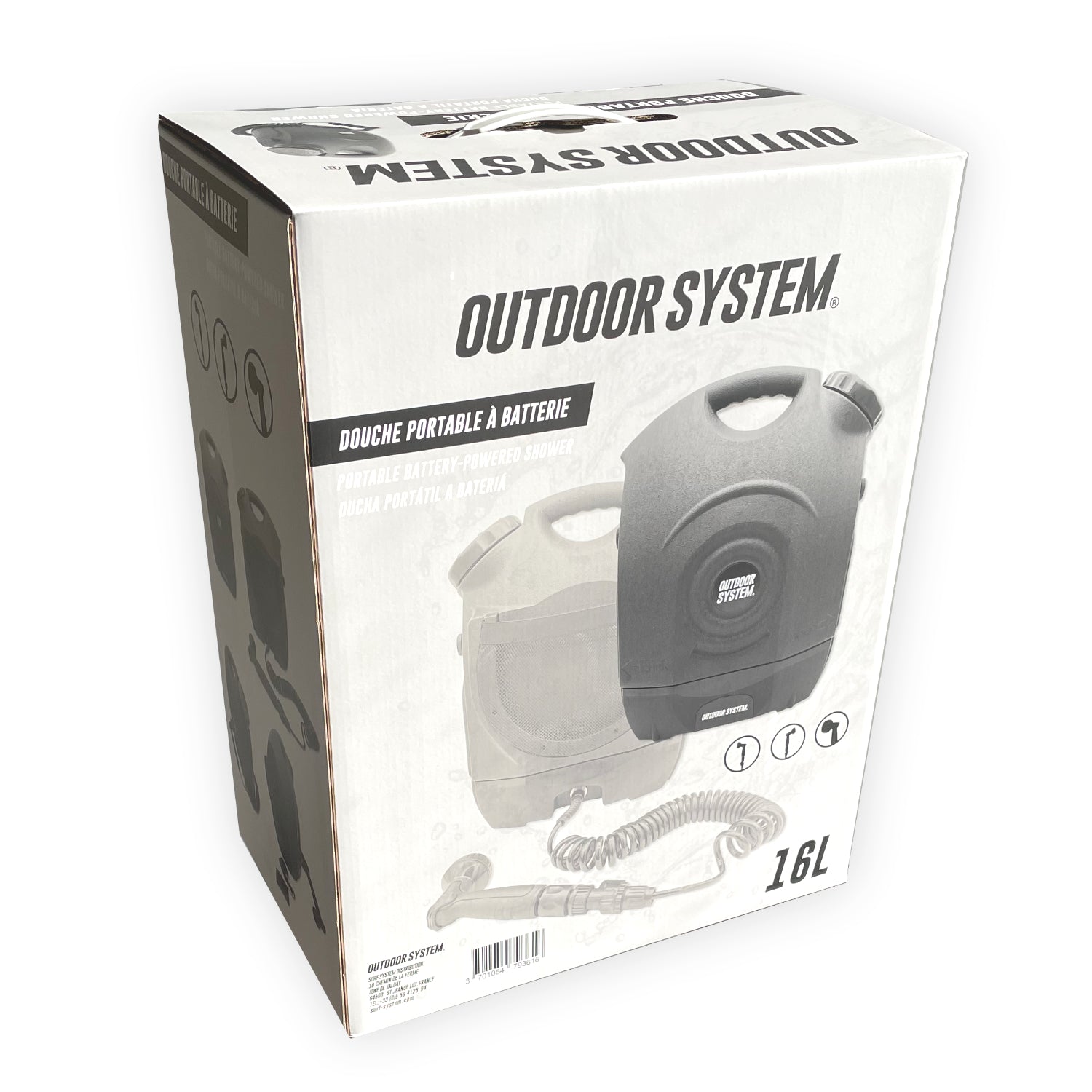 Outdoor System - Douche Portable avec Batterie 16L