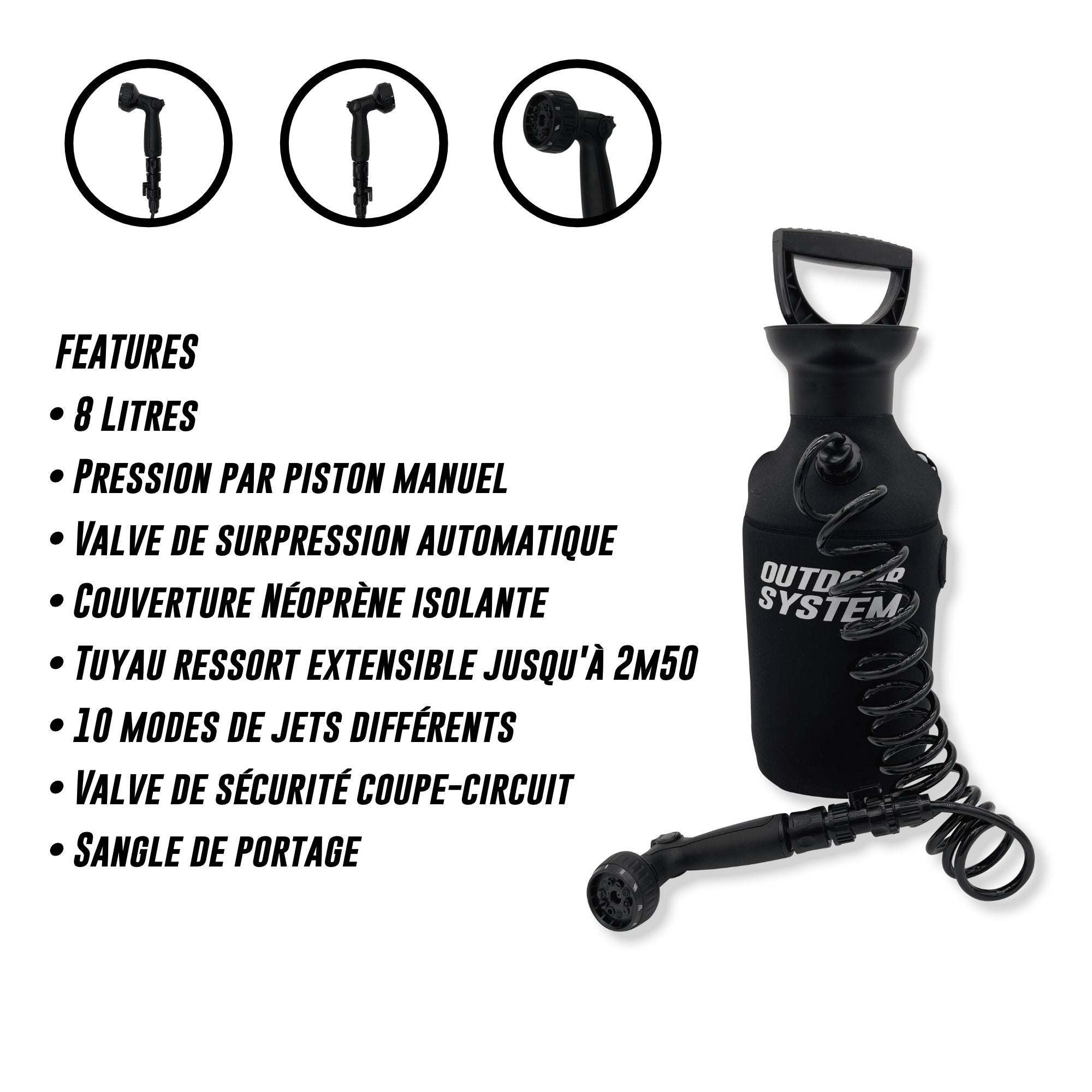 Outdoor System - Douche Portable Manuelle 8L