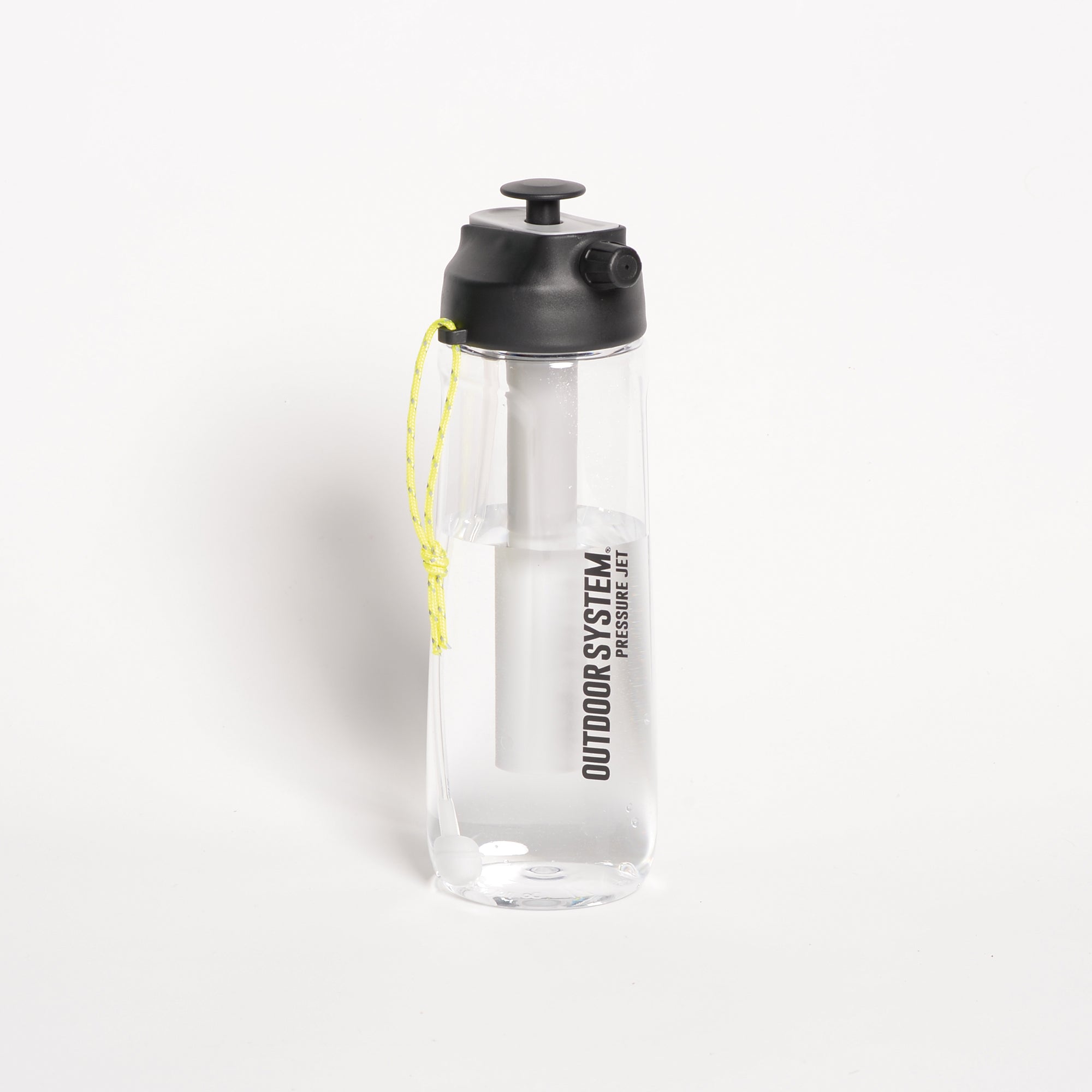 Outdoor System - Botella de agua multifunción - Chorro a presión 700ML - Negro