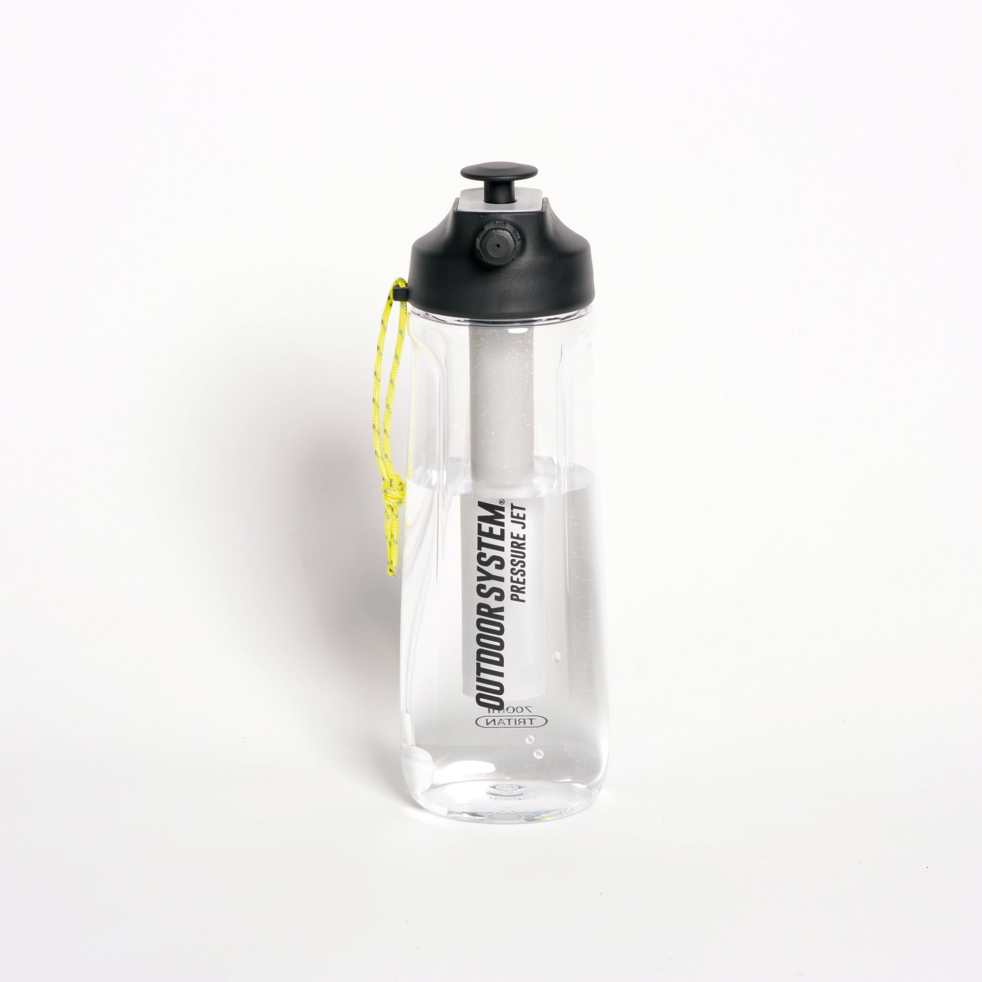 Outdoor System - Botella de agua multifunción - Chorro a presión 700ML - Negro