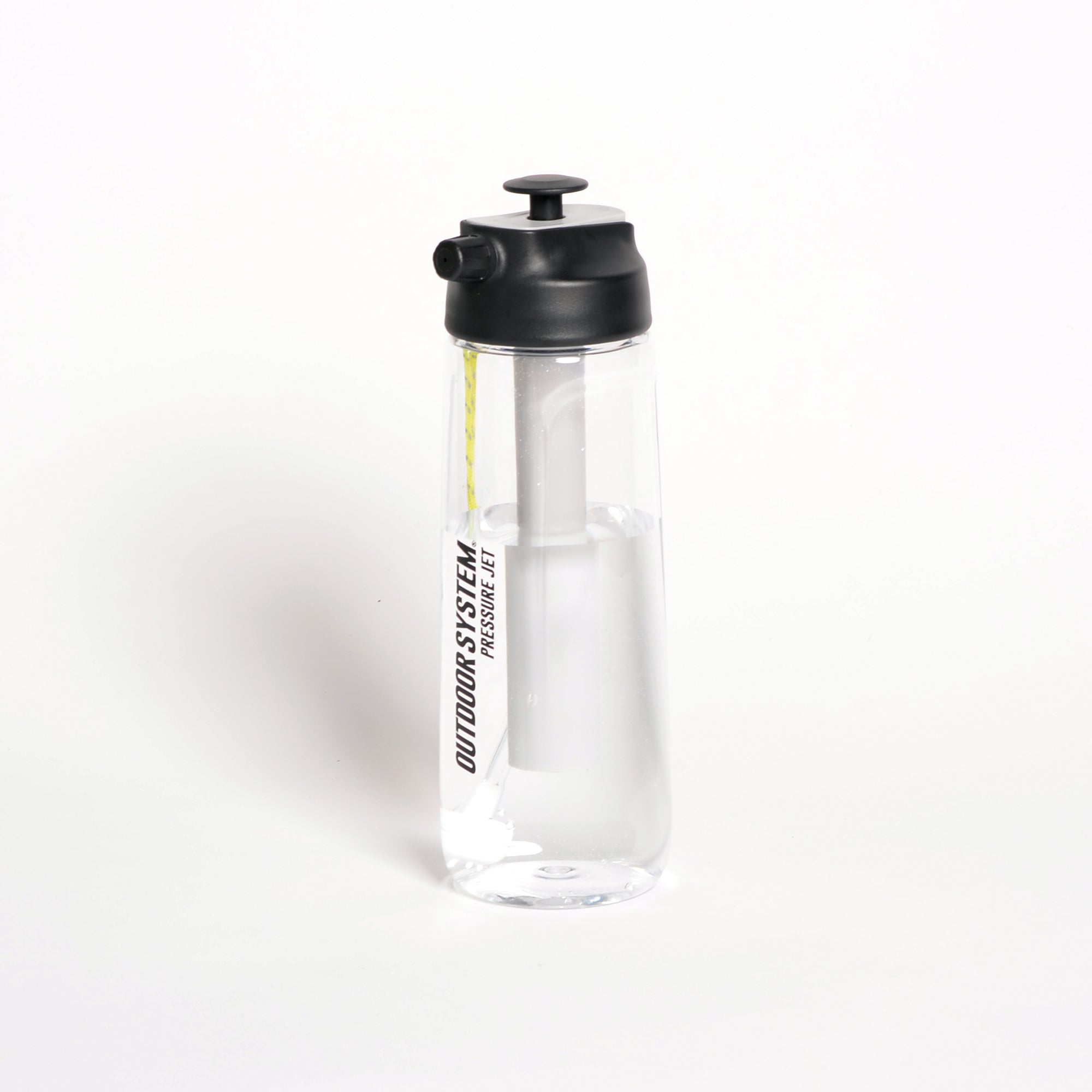 Outdoor System - Botella de agua multifunción - Chorro a presión 700ML - Negro