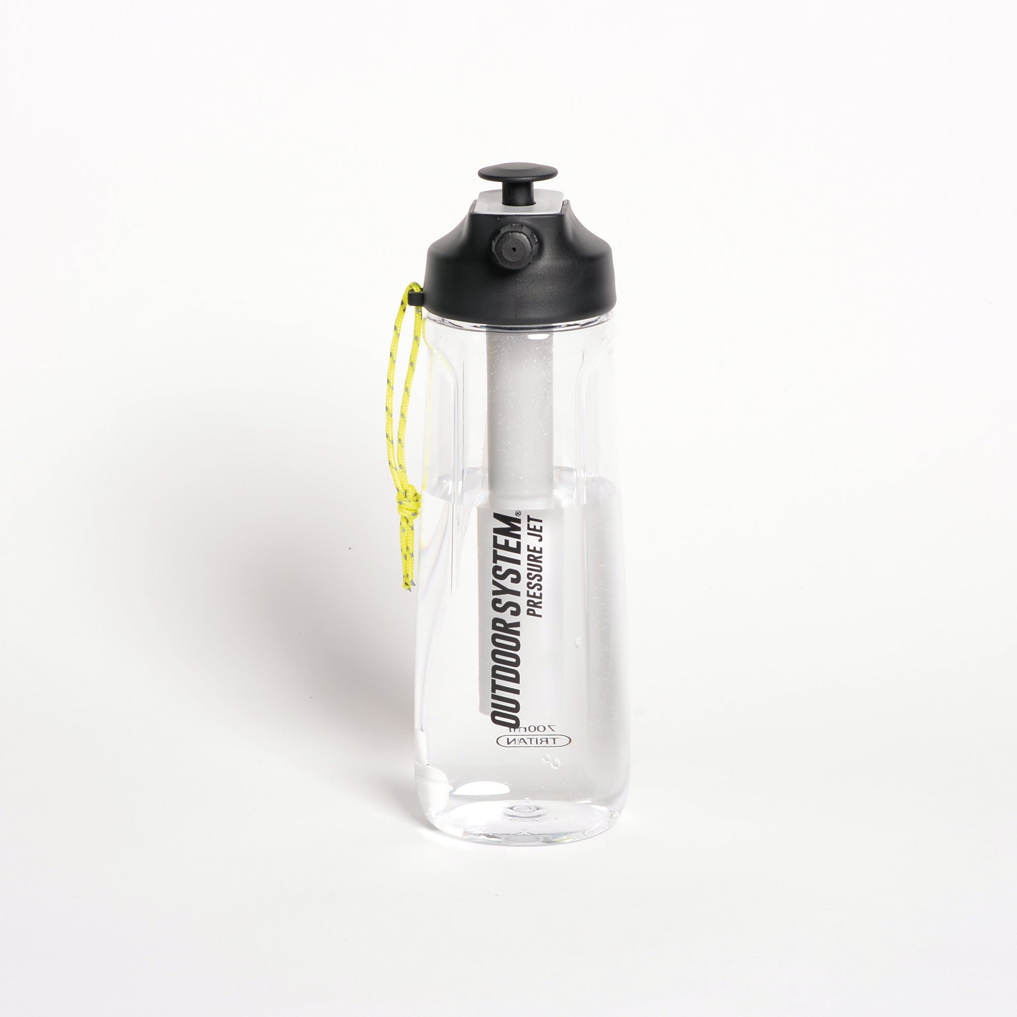 Outdoor System - Botella de agua multifunción - Chorro a presión 700ML - Negro