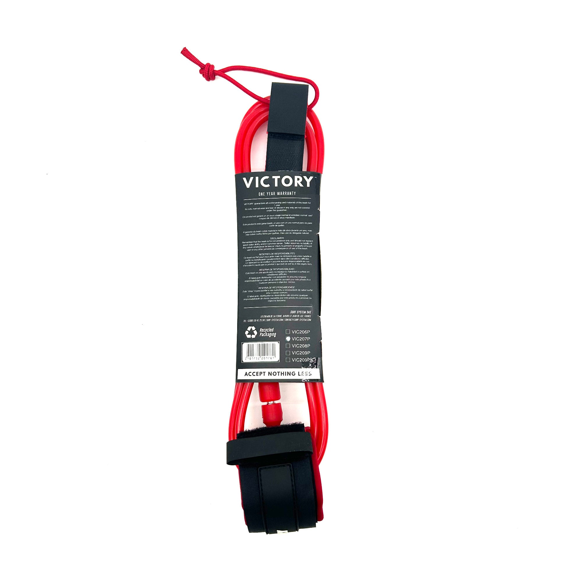 VICTORY - Surf Leash PRO 8' - Matte Red