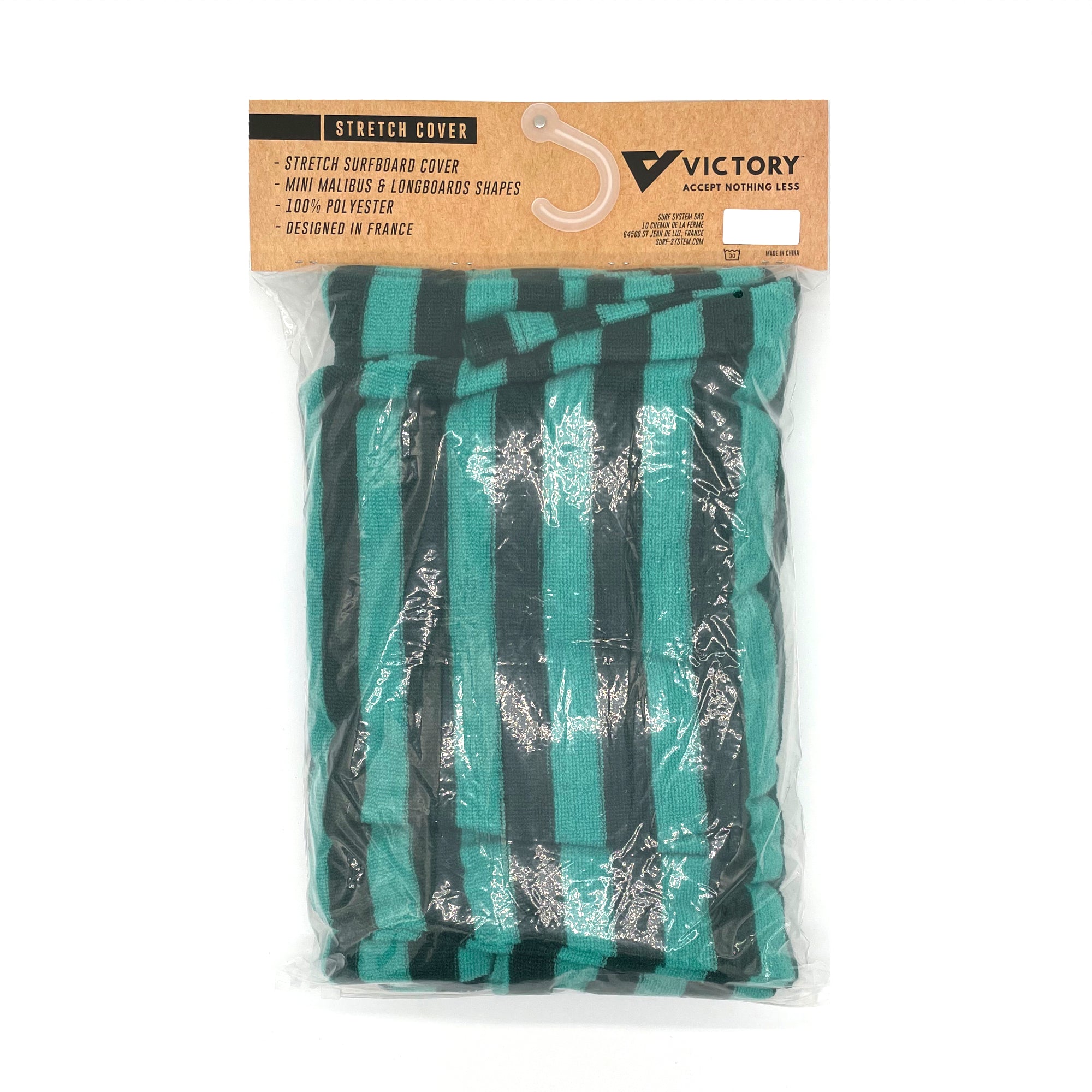 VICTORY - Surfboard Stretch cover Gun - 10' - Turquoise / Grey