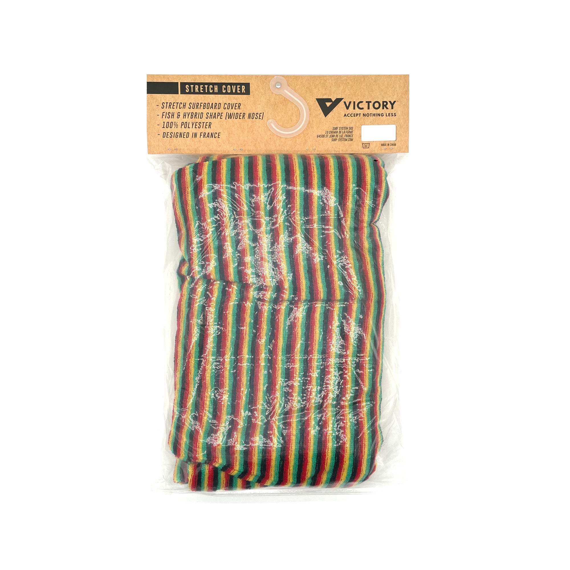 VICTORY - Housse chaussette surf - Retro / Fish / Hybrid - 6'10 - Rasta