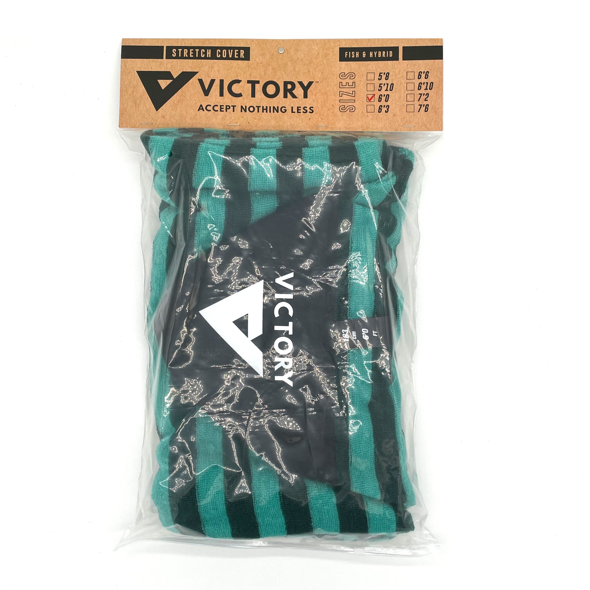 VICTORY - Surfboard stretch cover - Retro / Fish / Hybrid - 6'0 - Turquoise / Gray