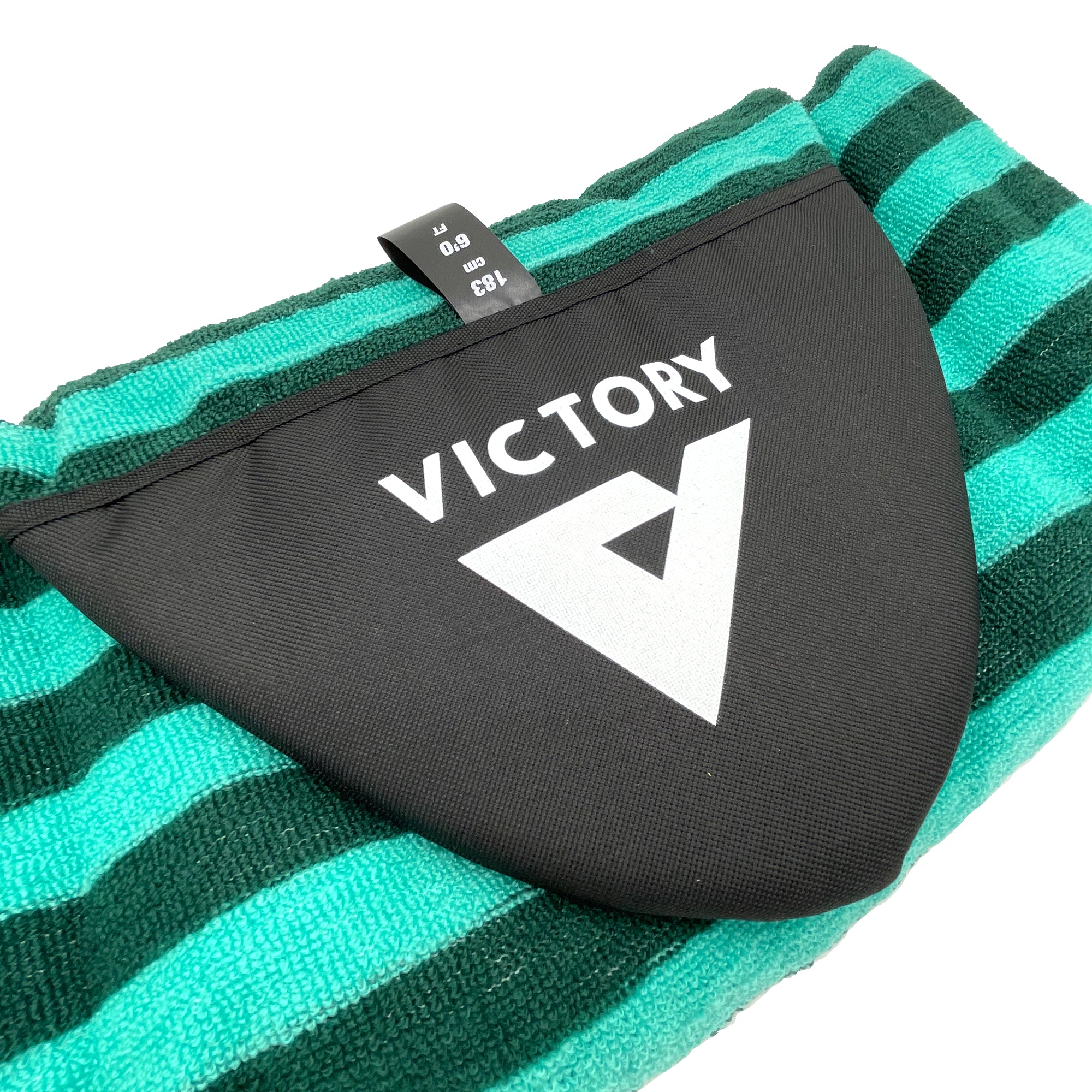 VICTORY - Surfboard stretch cover - Retro / Fish / Hybrid - 6'0 - Turquoise / Gray