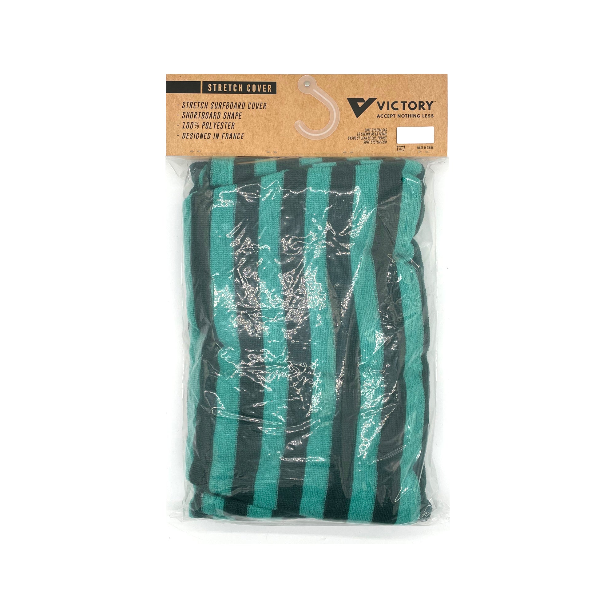 VICTORY - Housse Chaussette Surf - Shortboard - 6'6 - Turquoise / Grey