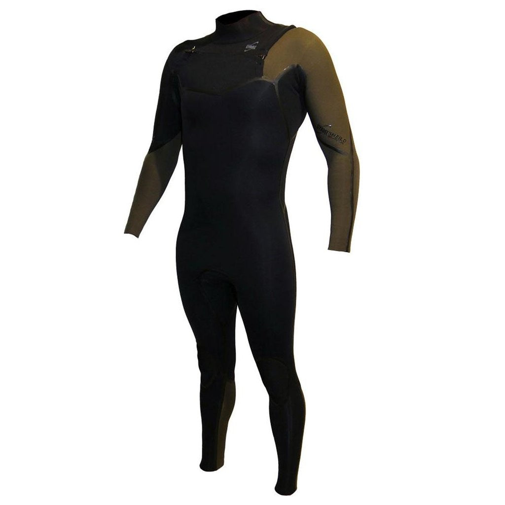 GYROLL Wetsuit - 4/3mm Shield Front Zip - Black/Green