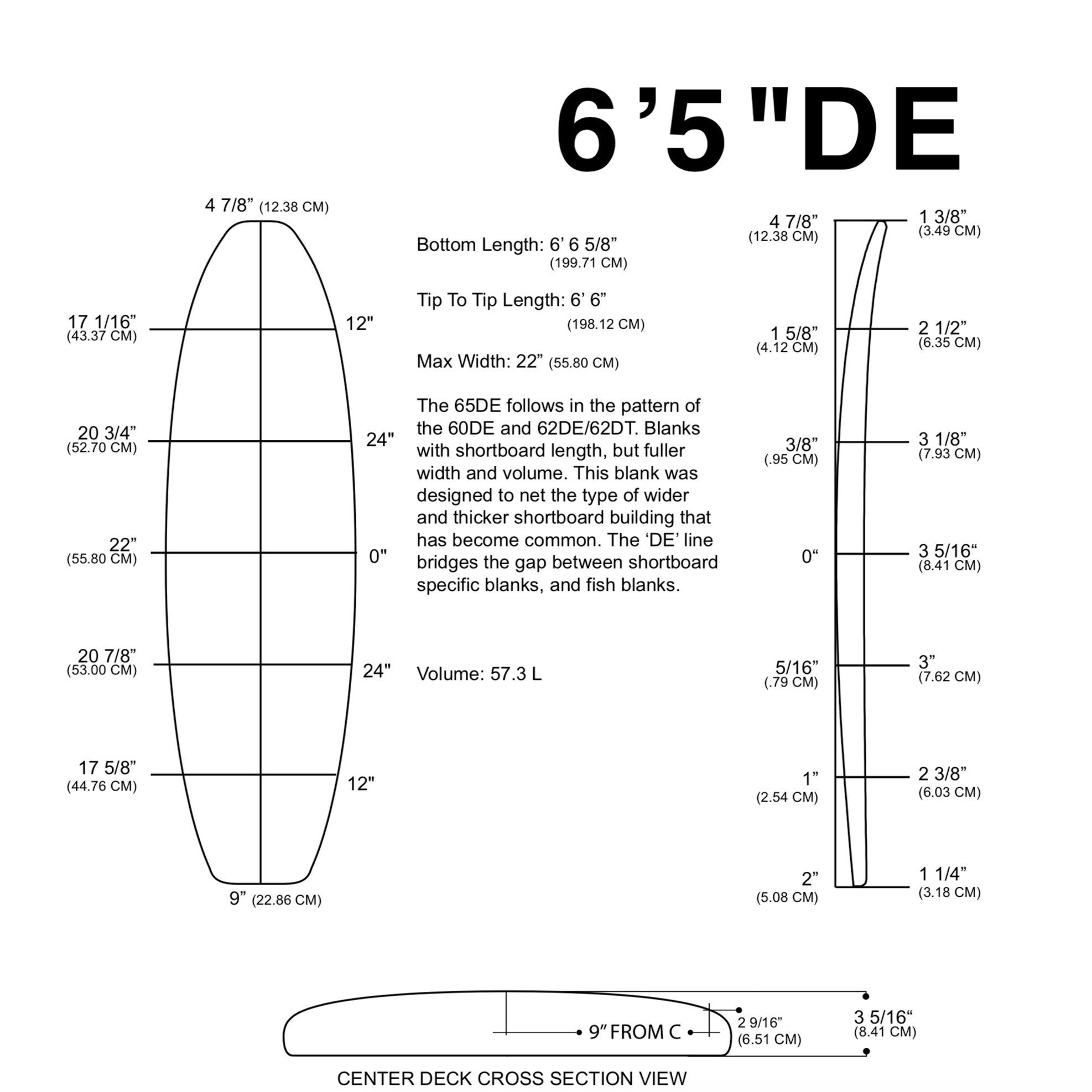 Barra de espuma MILLENNIUM - Bajo 6'5" DE MoB RED 1/8" - Rocker NATURAL