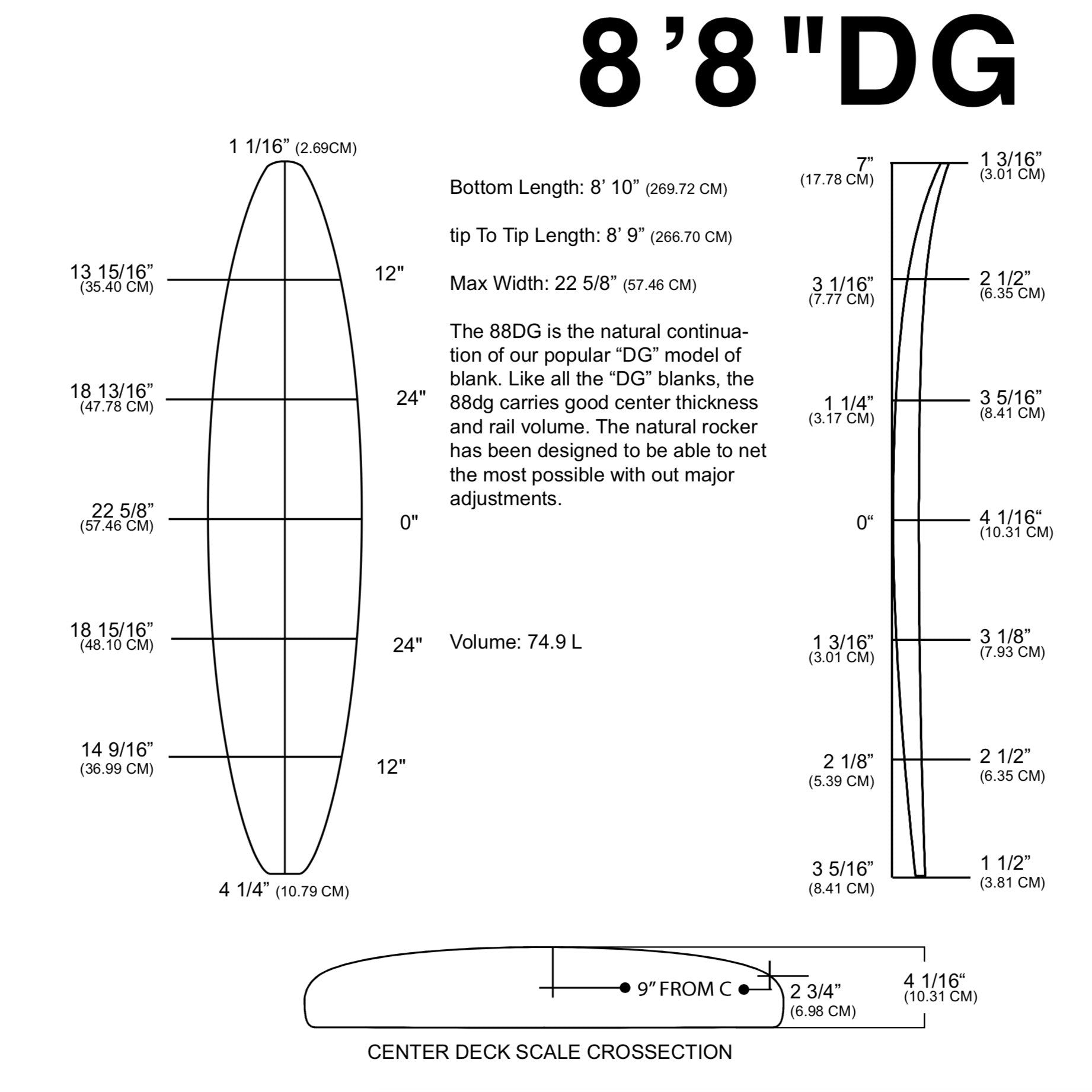 Barra de espuma MILLENNIUM - 8'8" DG 1/4" AZUL CEDRO