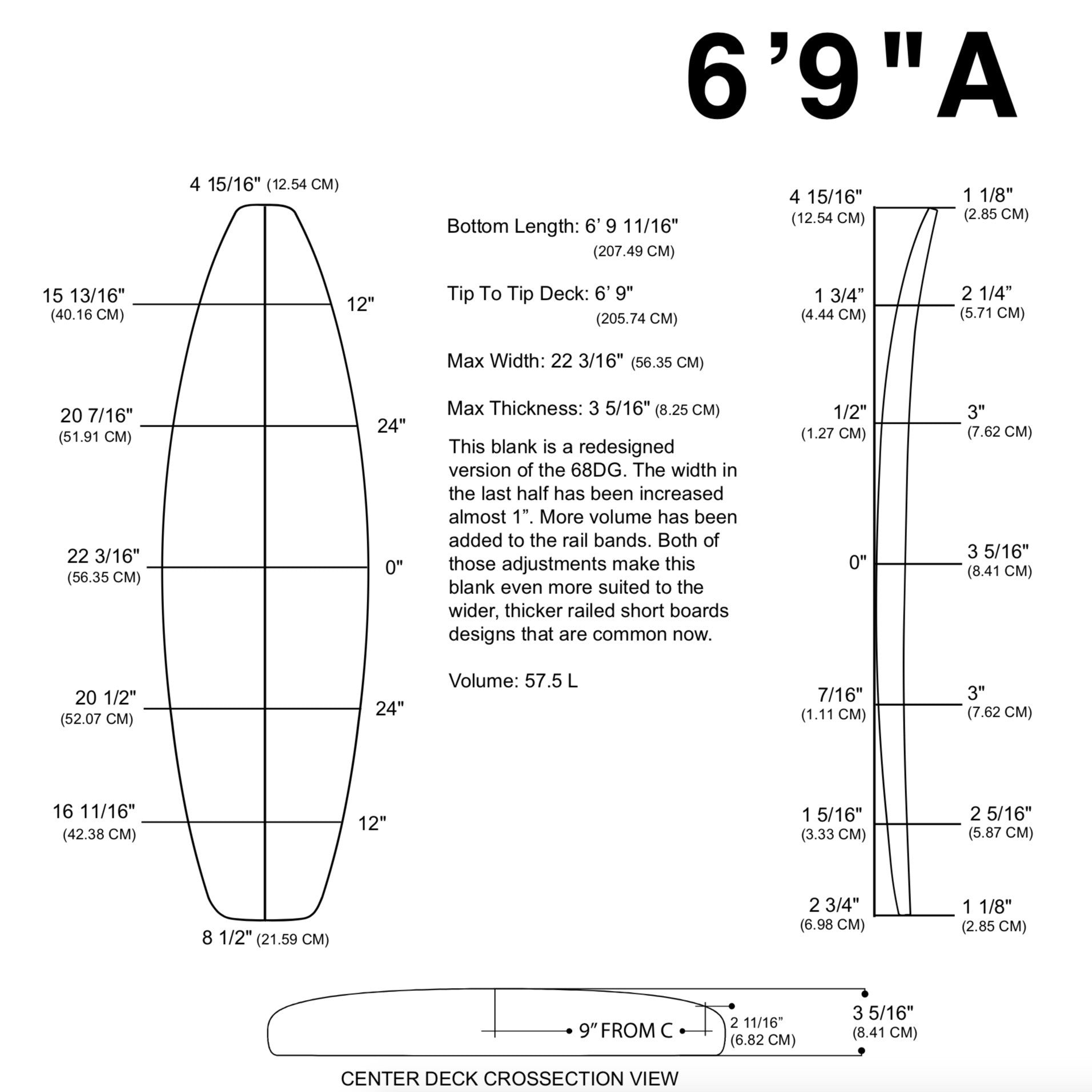Barra de espuma MILLENNIUM - 6'9" A BLUE Mob 1/8" Bajo - Rocker natural