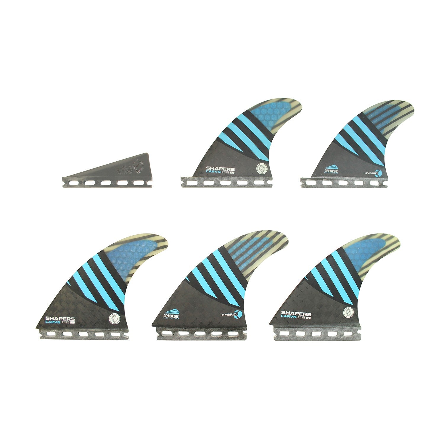 Set of 6 SHAPERS fins - HYBRID CARV'N - Large - Futures