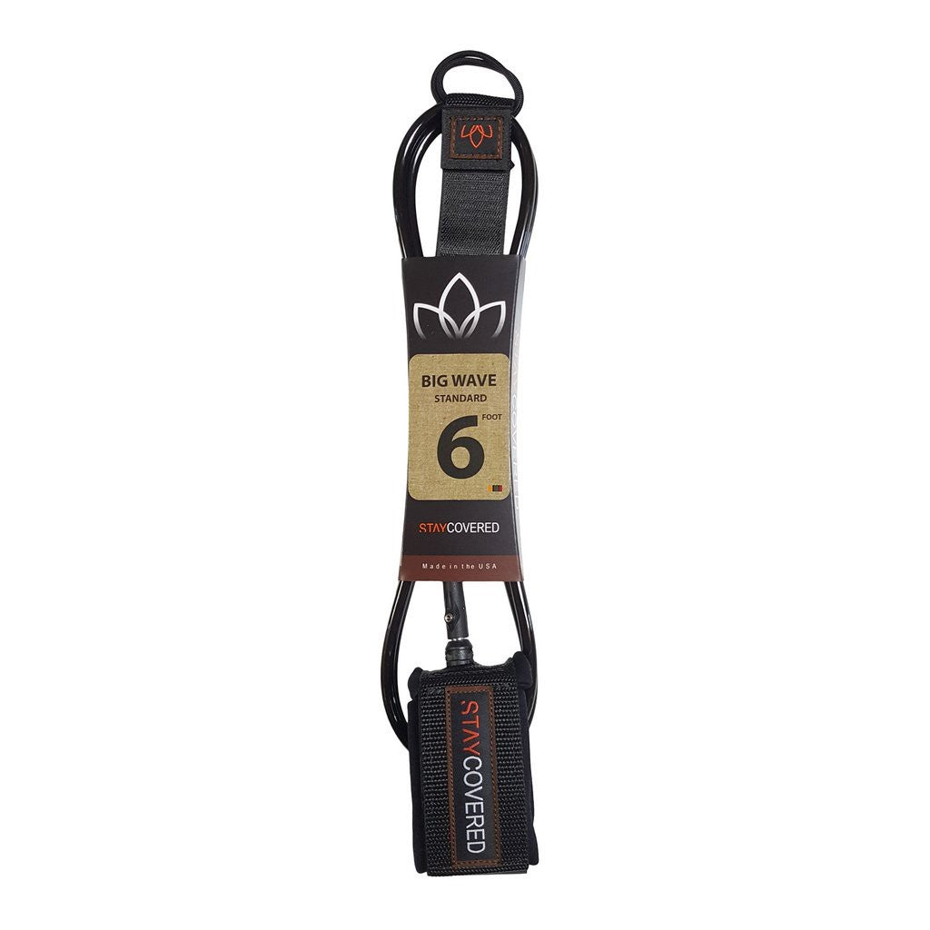 STAY COVERED - Big Wave Standard Leash (8mm) - Black