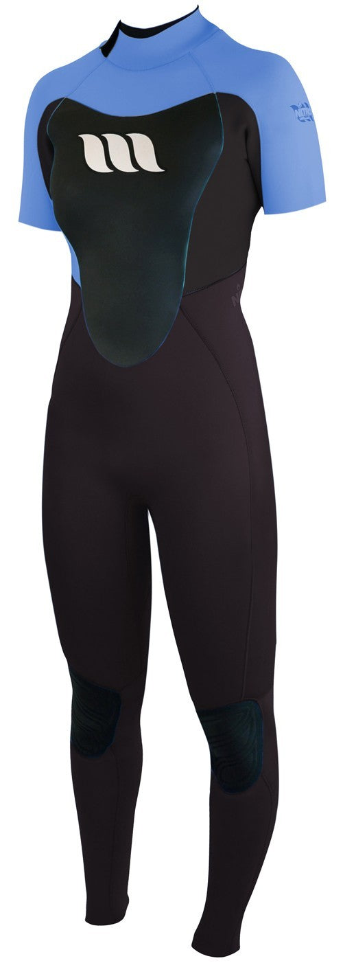 WEST - Combinaison de surf femme - Nitro Lady manches courtes 2/2mm back zip - Bleu