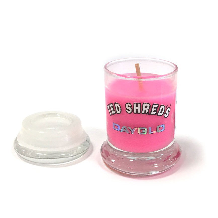 Bougie TED SHRED'S Surfwax Candle Dayglo - Rose 4 Oz