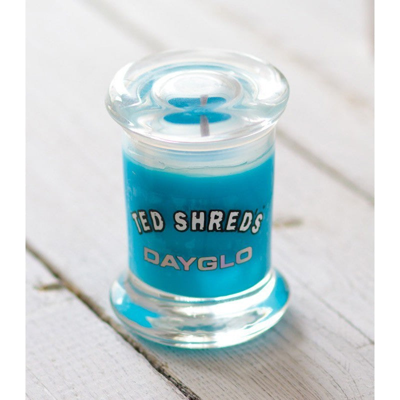 Bougie TED SHRED'S Surfwax Candle Dayglo - Bleu 4 Oz
