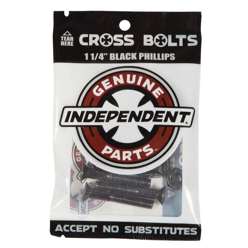 Independent - Paquete de 8 tornillos - Phillips 1,25 pulgadas - Negro