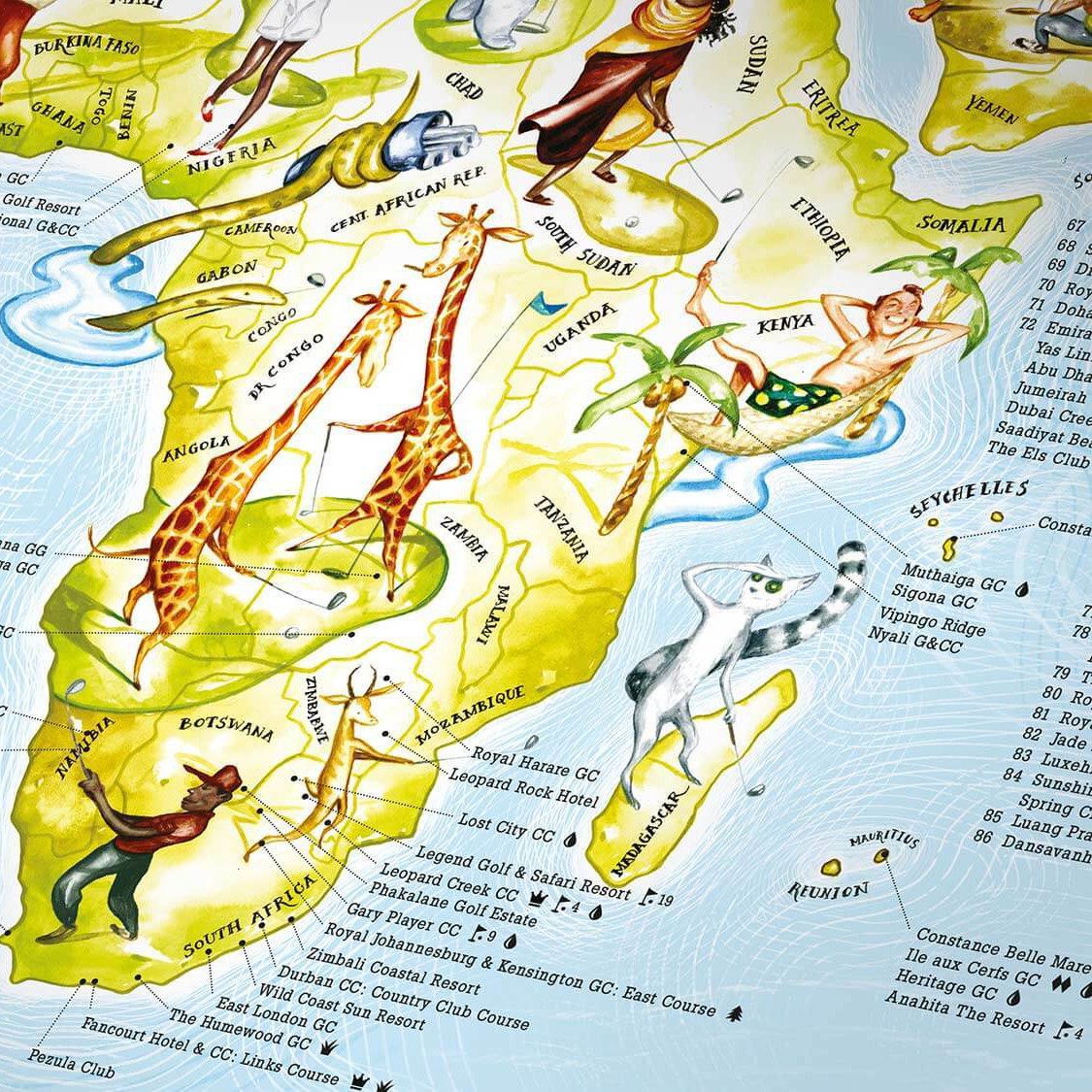 Awesome Maps - Poster Carte du Monde - Golf Map