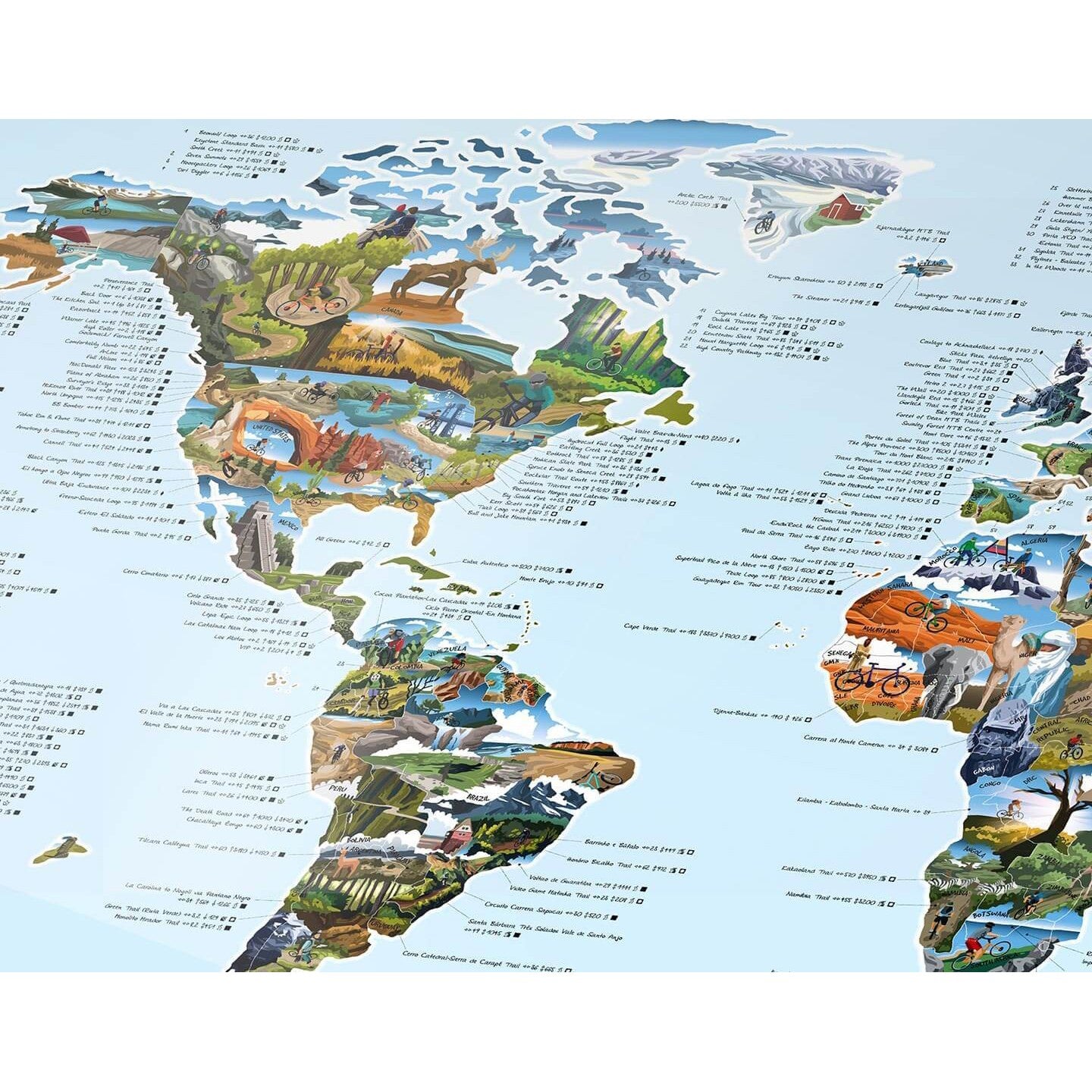 Awesome Maps - Poster Carte du Monde - Mountain Bike Map