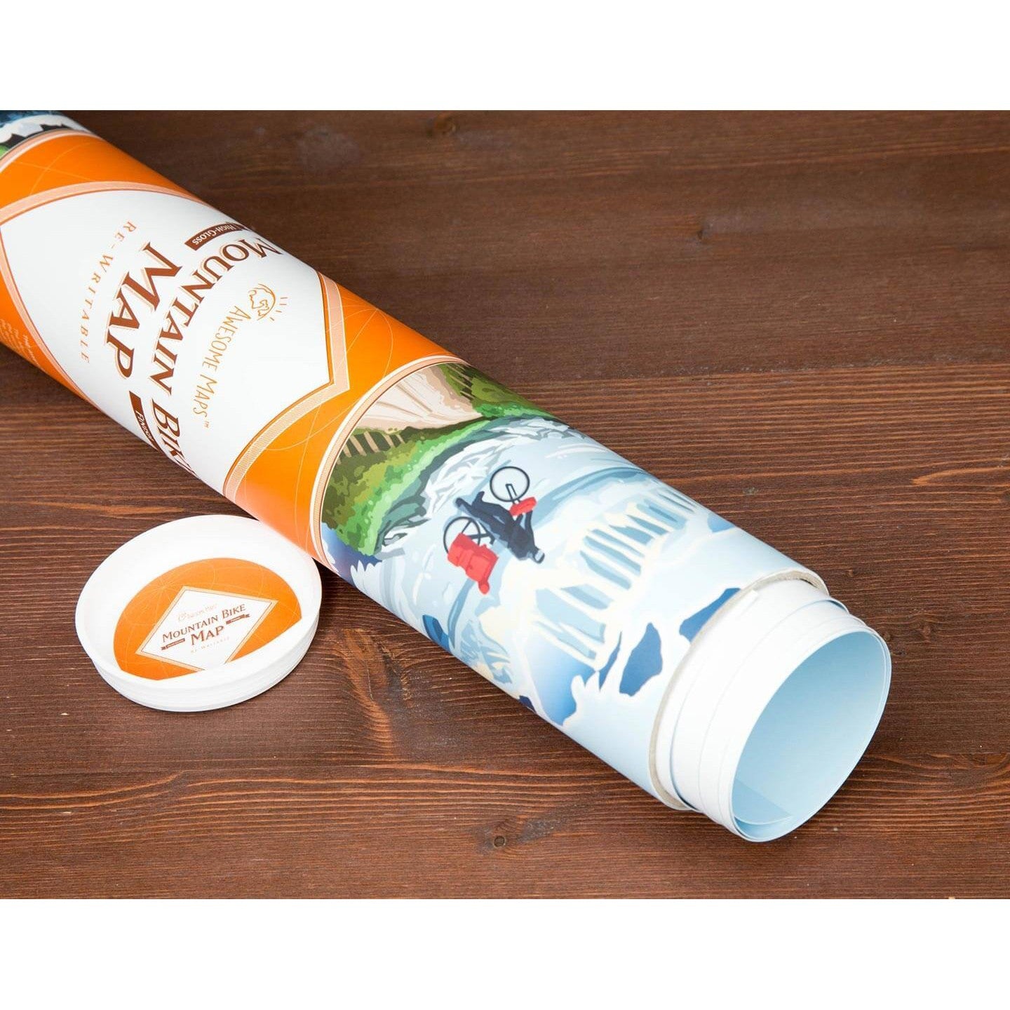 Awesome Maps - Poster Carte du Monde - Mountain Bike Map