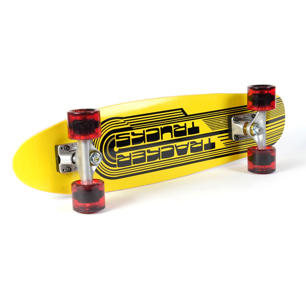 TRACKER Skateboard - Classic Small Wing Cruizer - Yellow 29' (73 cm) - Red Wheels