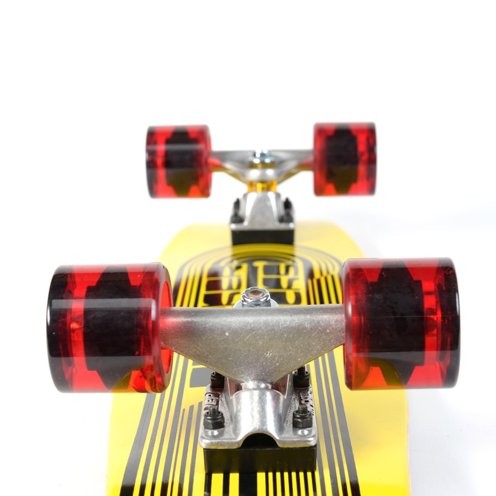 TRACKER Skateboard - Classic Small Wing Cruizer - Yellow 29' (73 cm) - Red Wheels