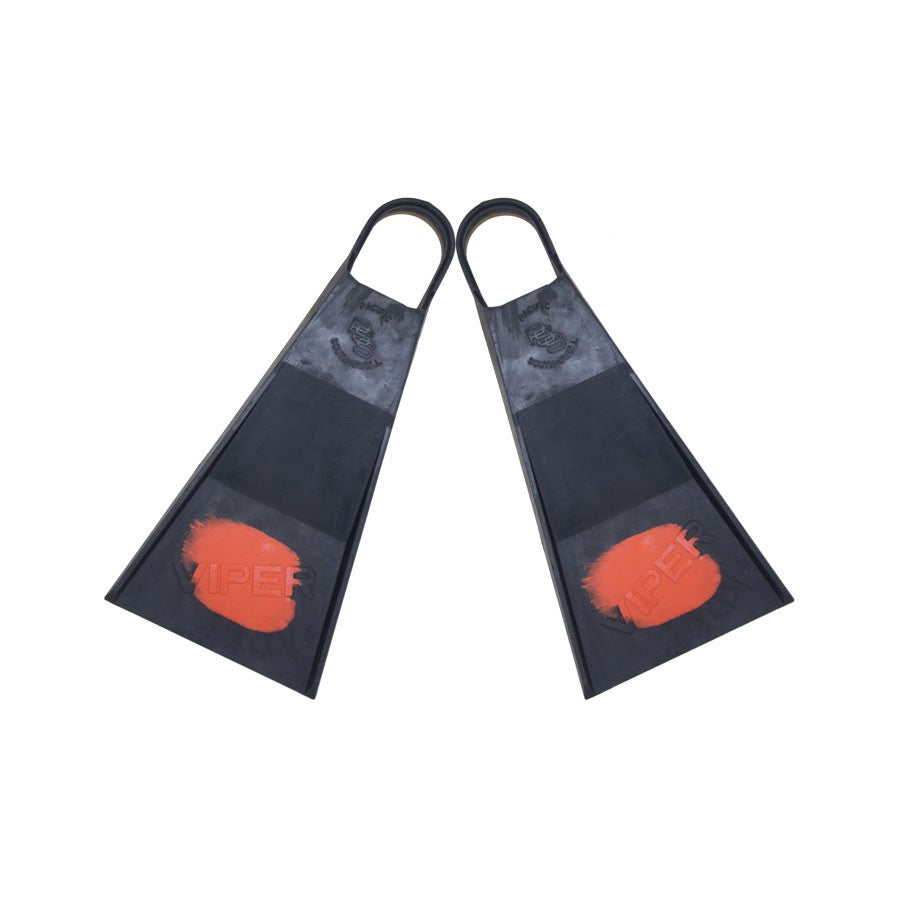 VIPER FINS V5 - Palmes bodyboard & bodysurf - Black / Orange (Flex)