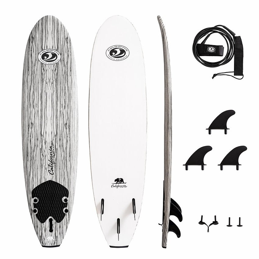CBC - Planche de Surf Mousse - Softboard 7'0 - Wood / White