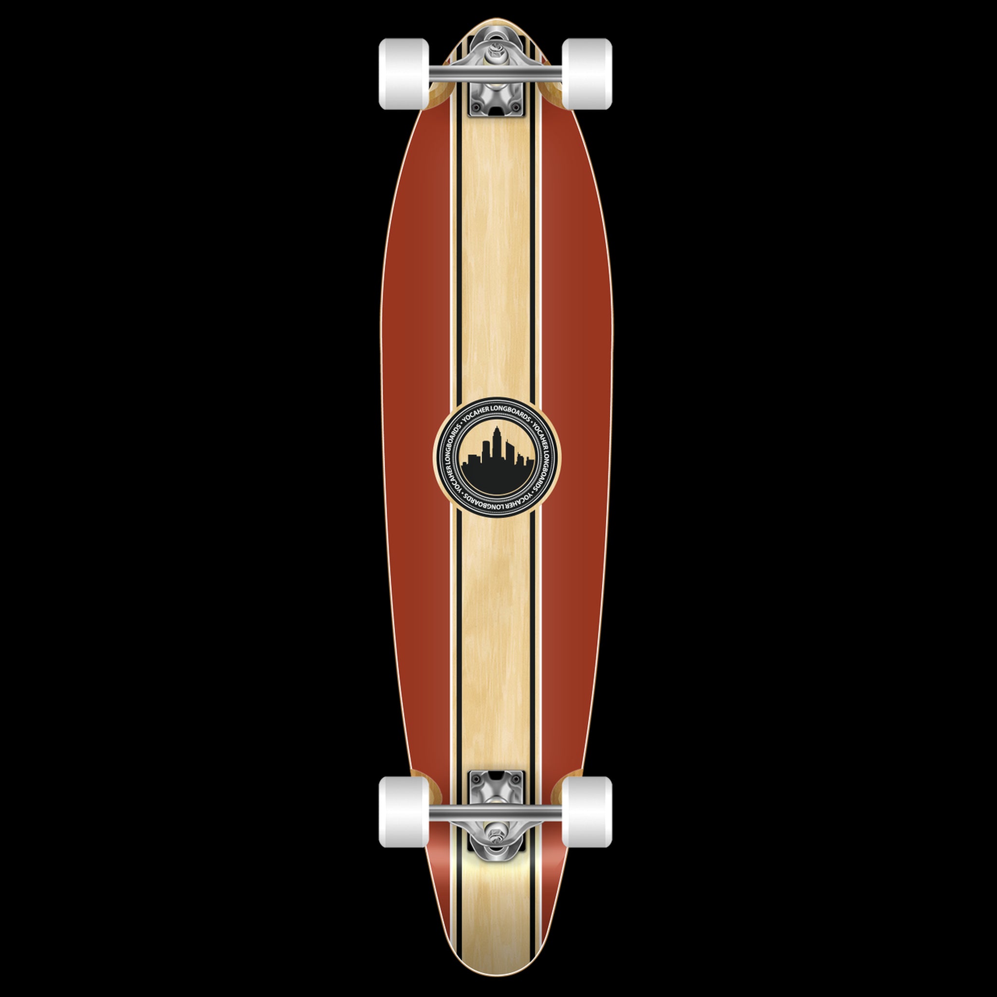 YOCAHER - Crest Burgundy Kicktail Longboard - Planche Complete