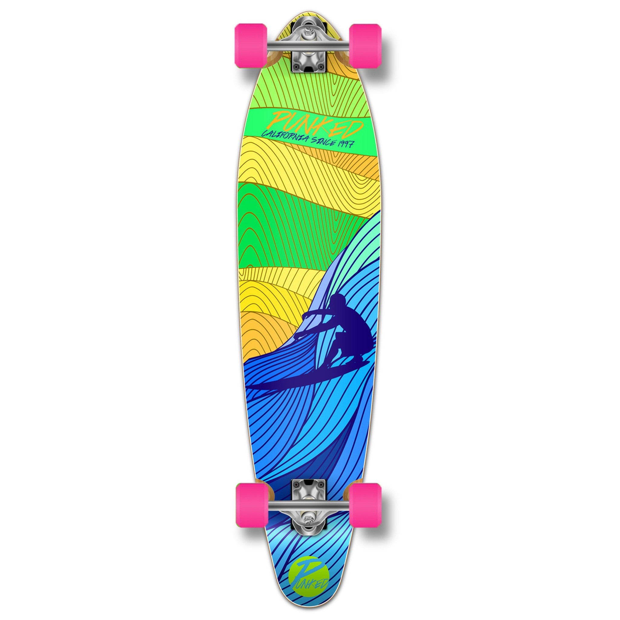 YOCAHER - Surf's Up Kicktail Longboard - Planche Complete
