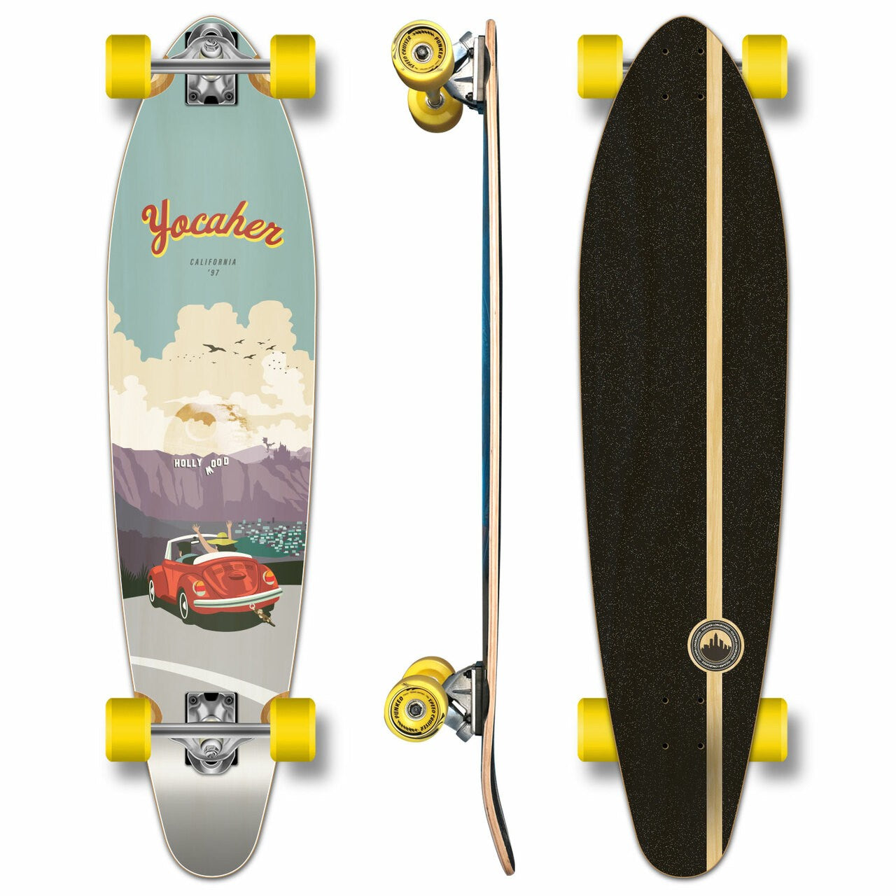 YOCAHER - VW Red Beatle Kicktail Longboard - Planche Complete