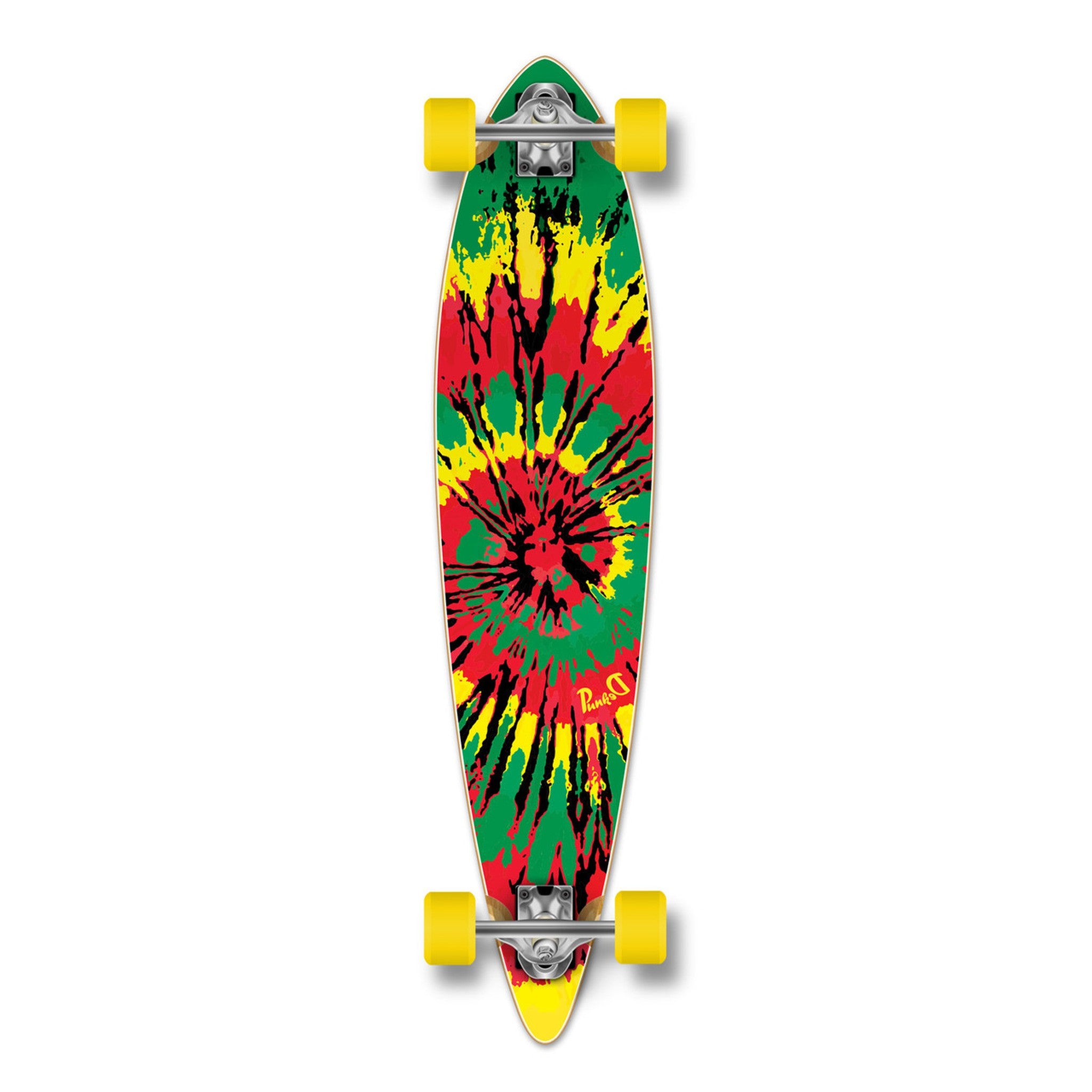 YOCAHER - Tiedye Rasta Pintail Longboard - Planche Complete