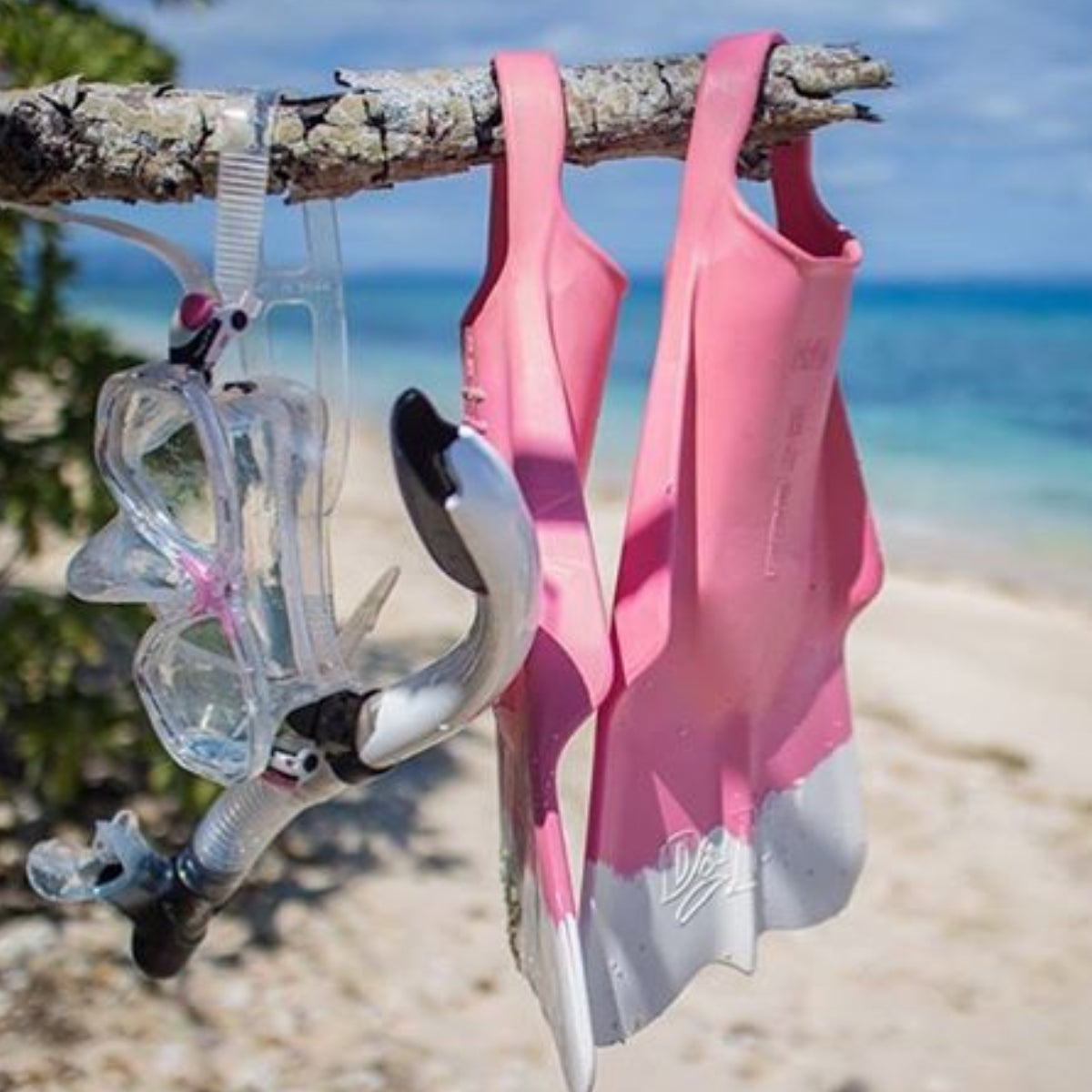 DA FIN - Palmes bodyboard et bodysurf - Pink / White