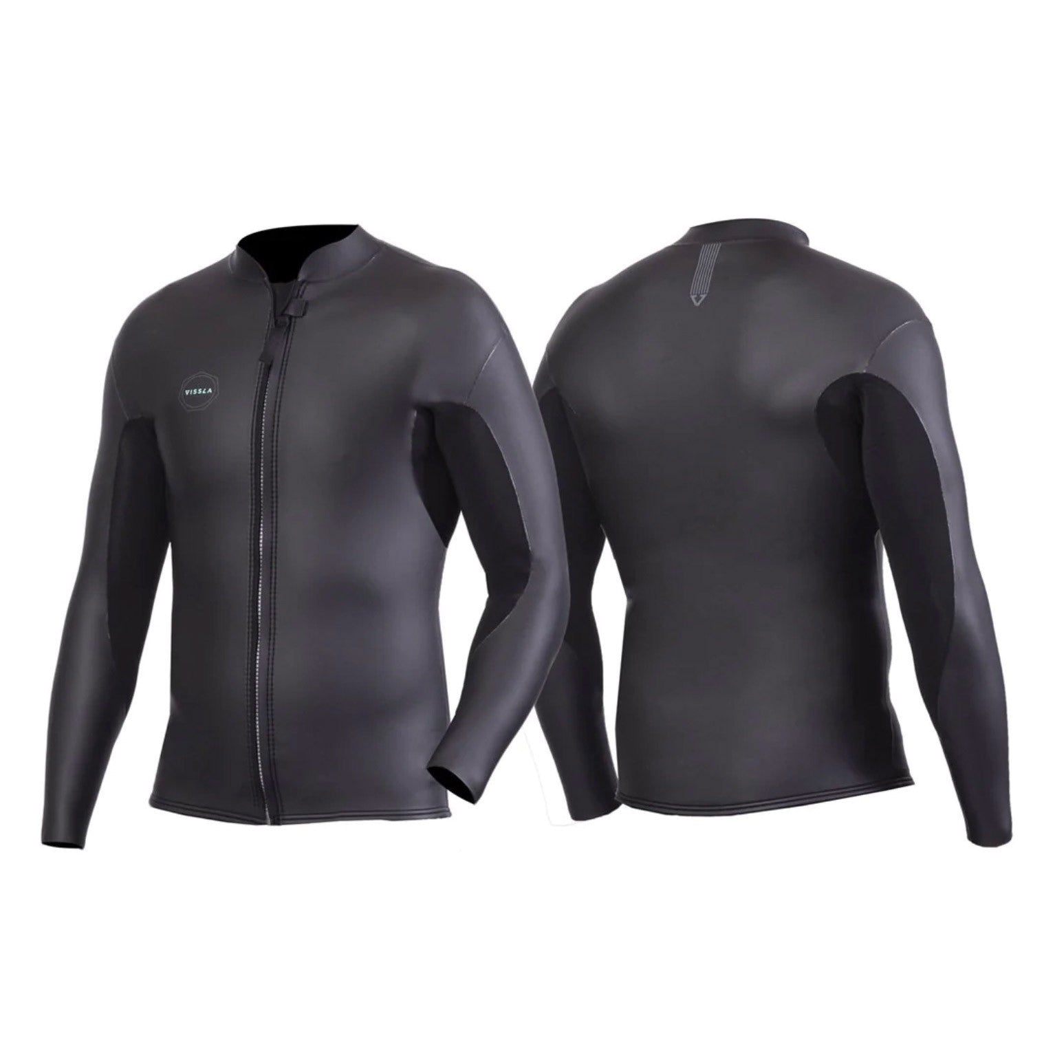 VISSLA - NORTH SEAS Smooth Front Zip Jacket - 2MM - Black