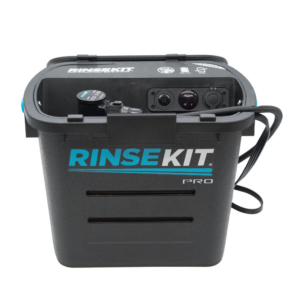 RINSEKIT PRO PACK - Douche portable autonome (avec Batterie) + Hot Rod Heater - Black