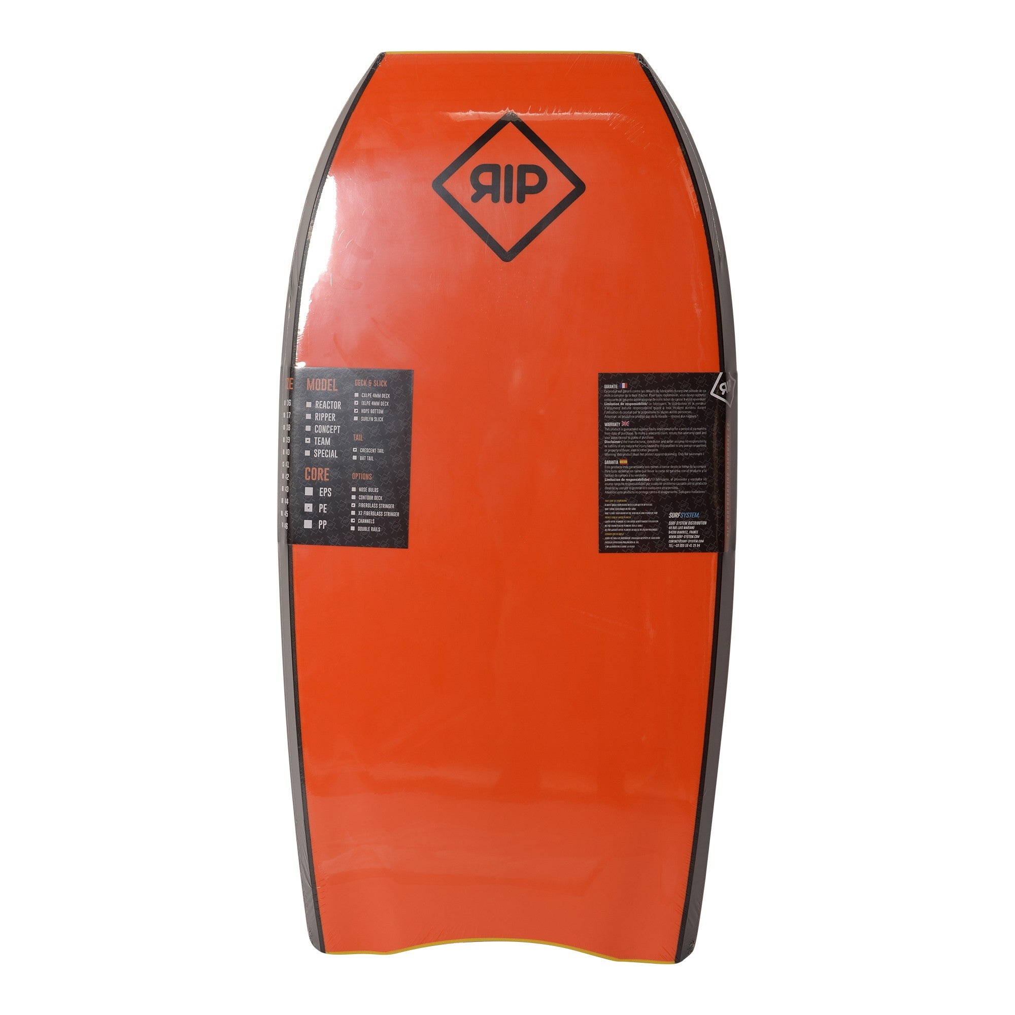 RIP Bodyboard - Team (PE) - Yellow / Orange